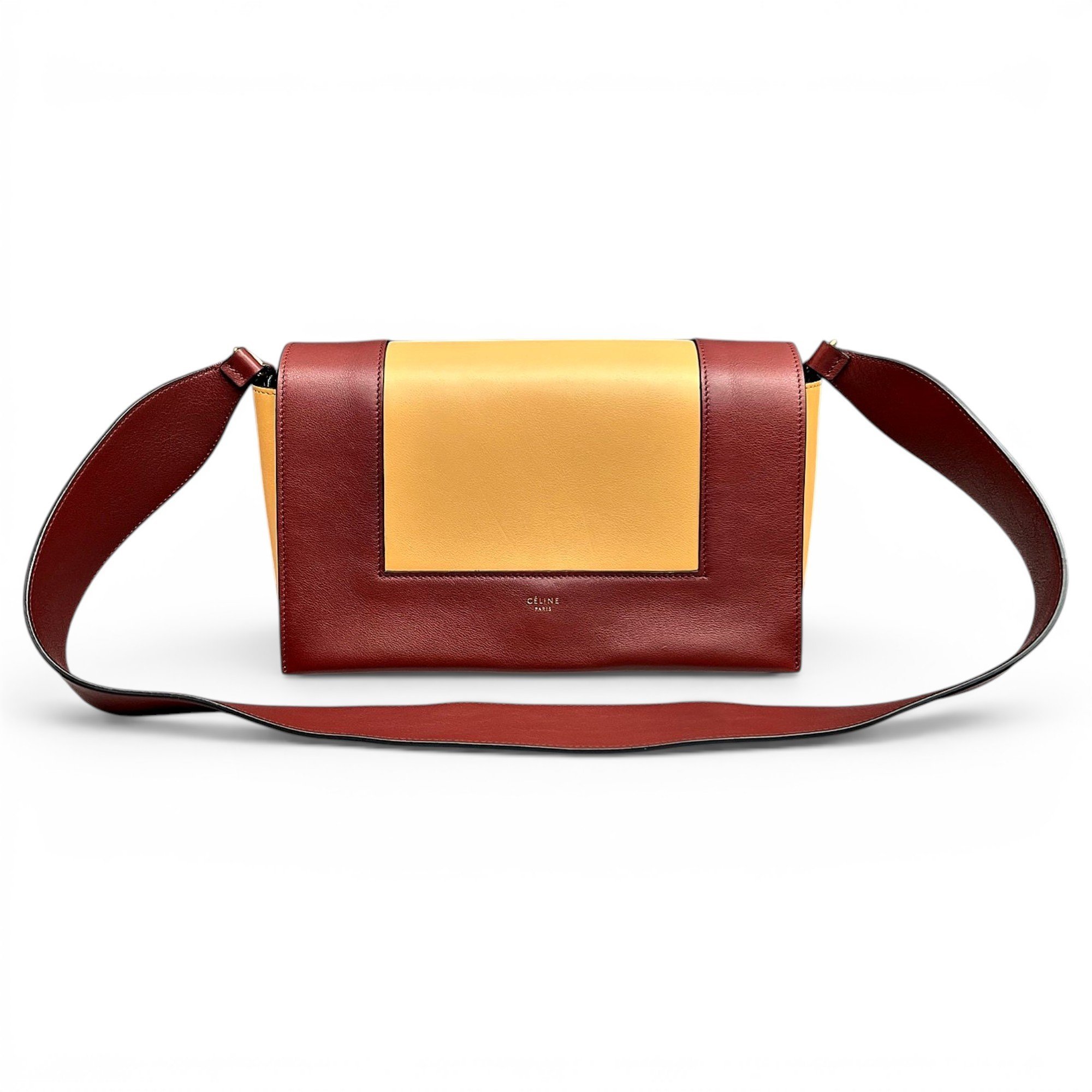Frame leather handbag