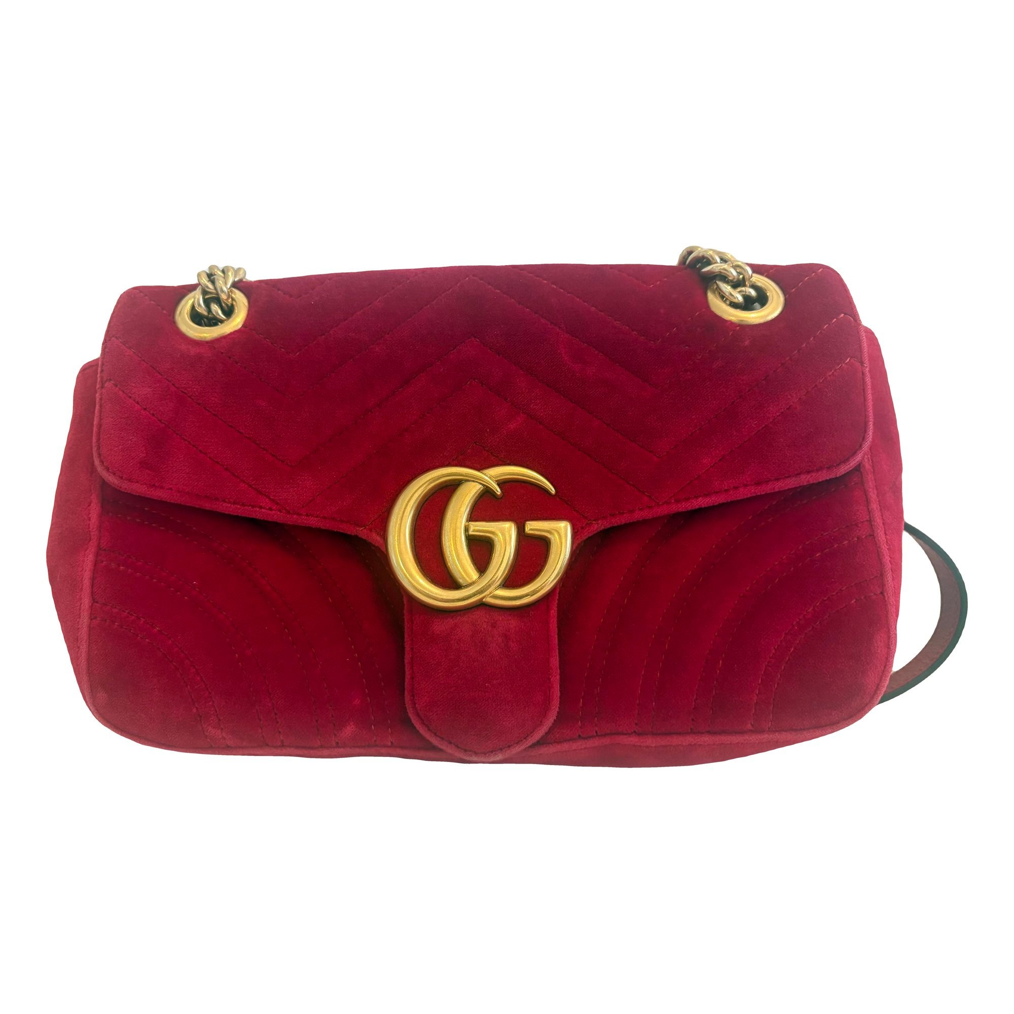 GG Marmont Chain Flap velvet crossbody bag