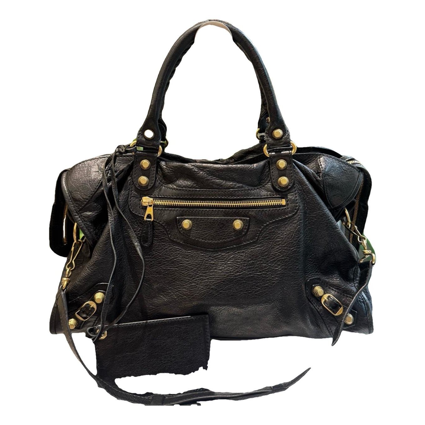 City leather handbag