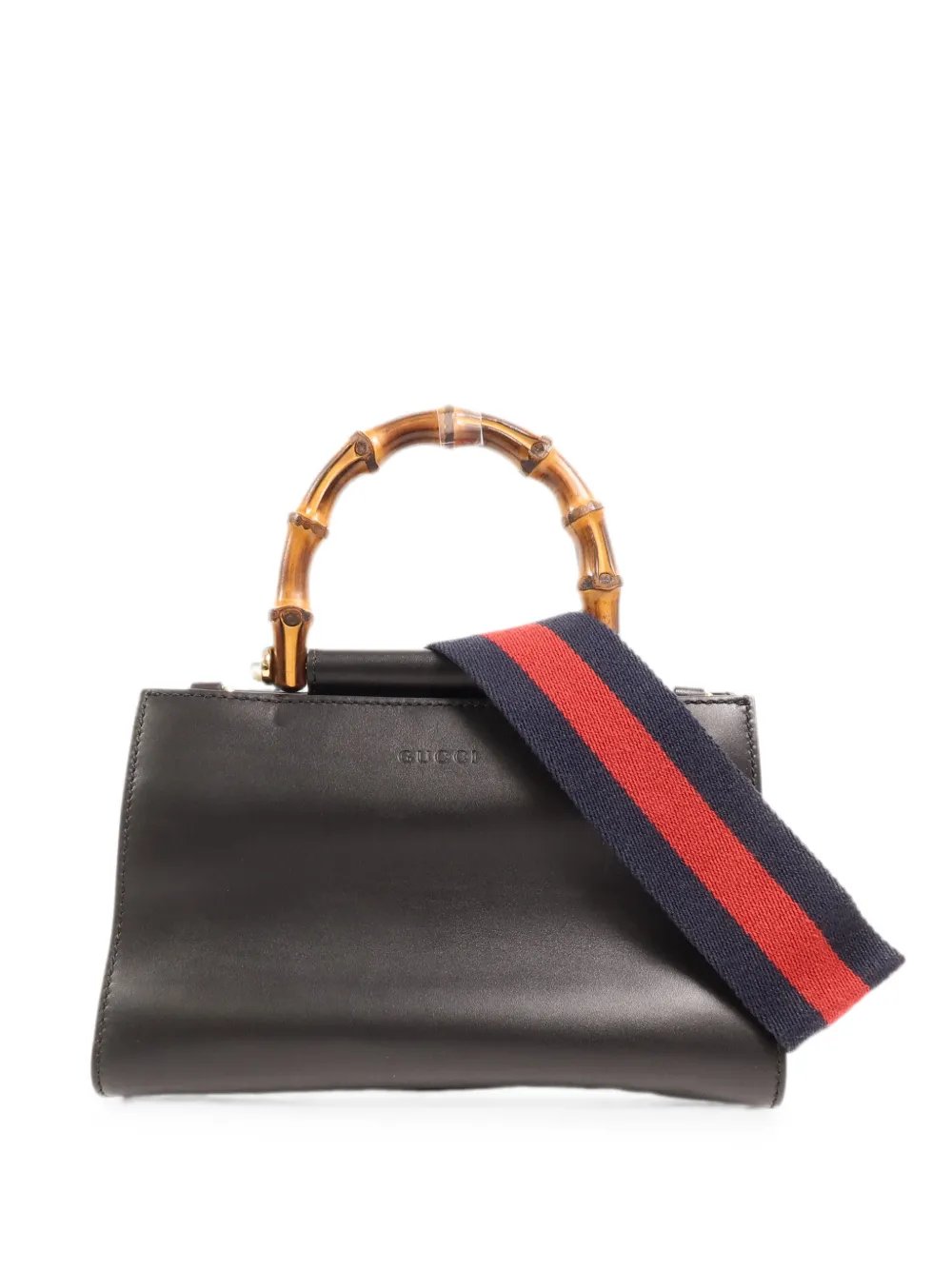 Bamboo Nymphaea two-way leather tote bag
