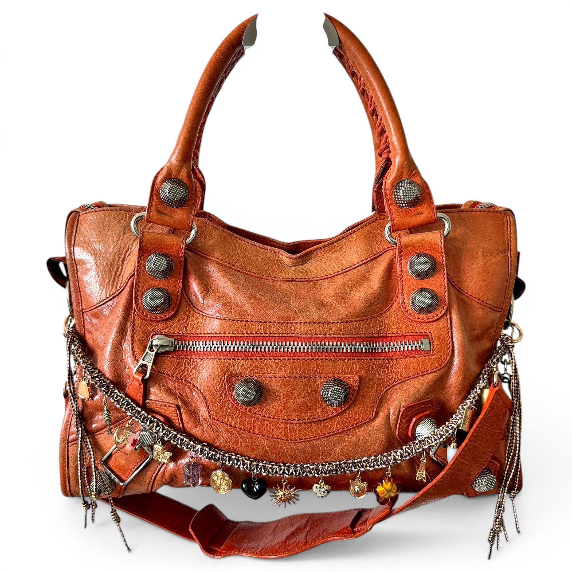 City leather handbag