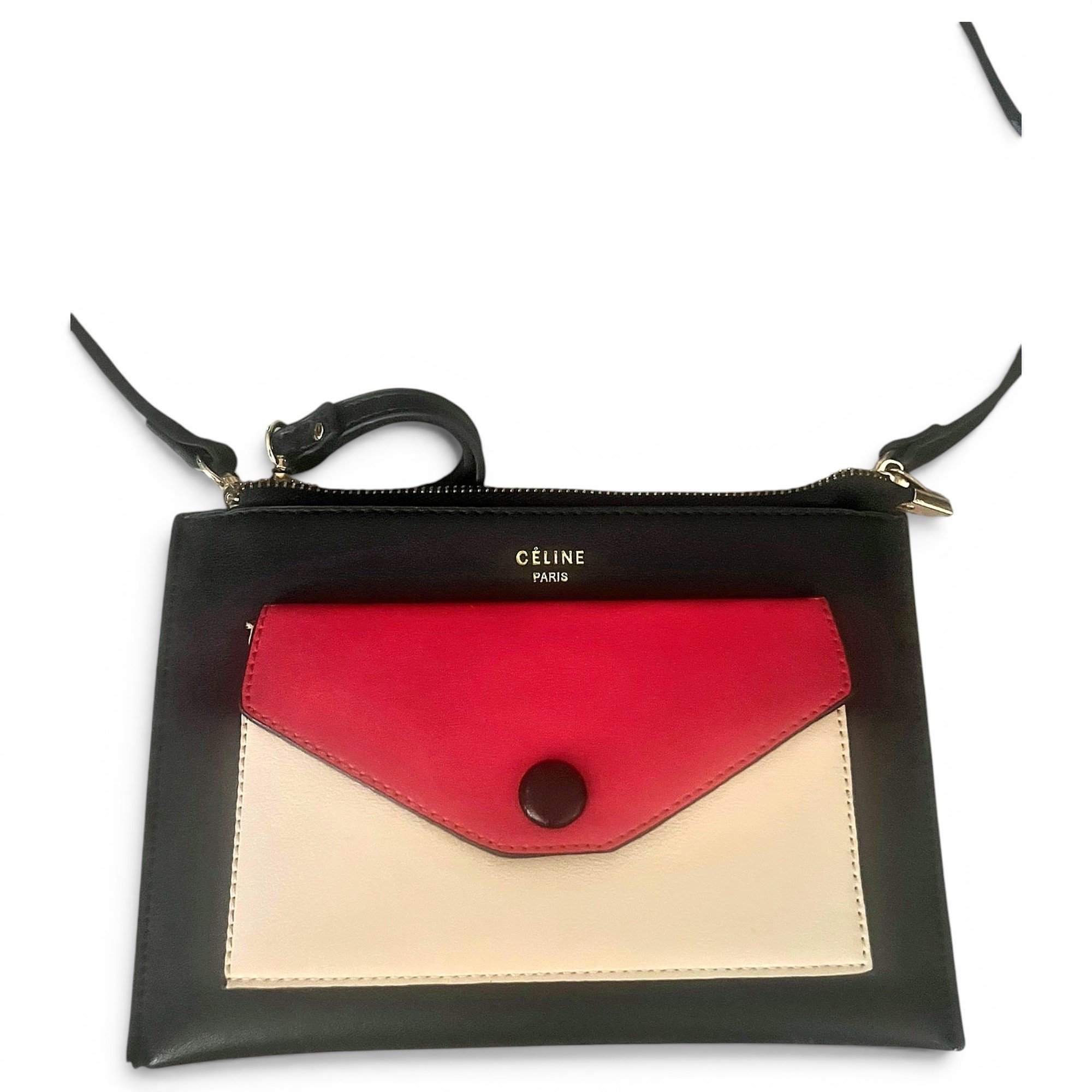Pocket leather crossbody bag