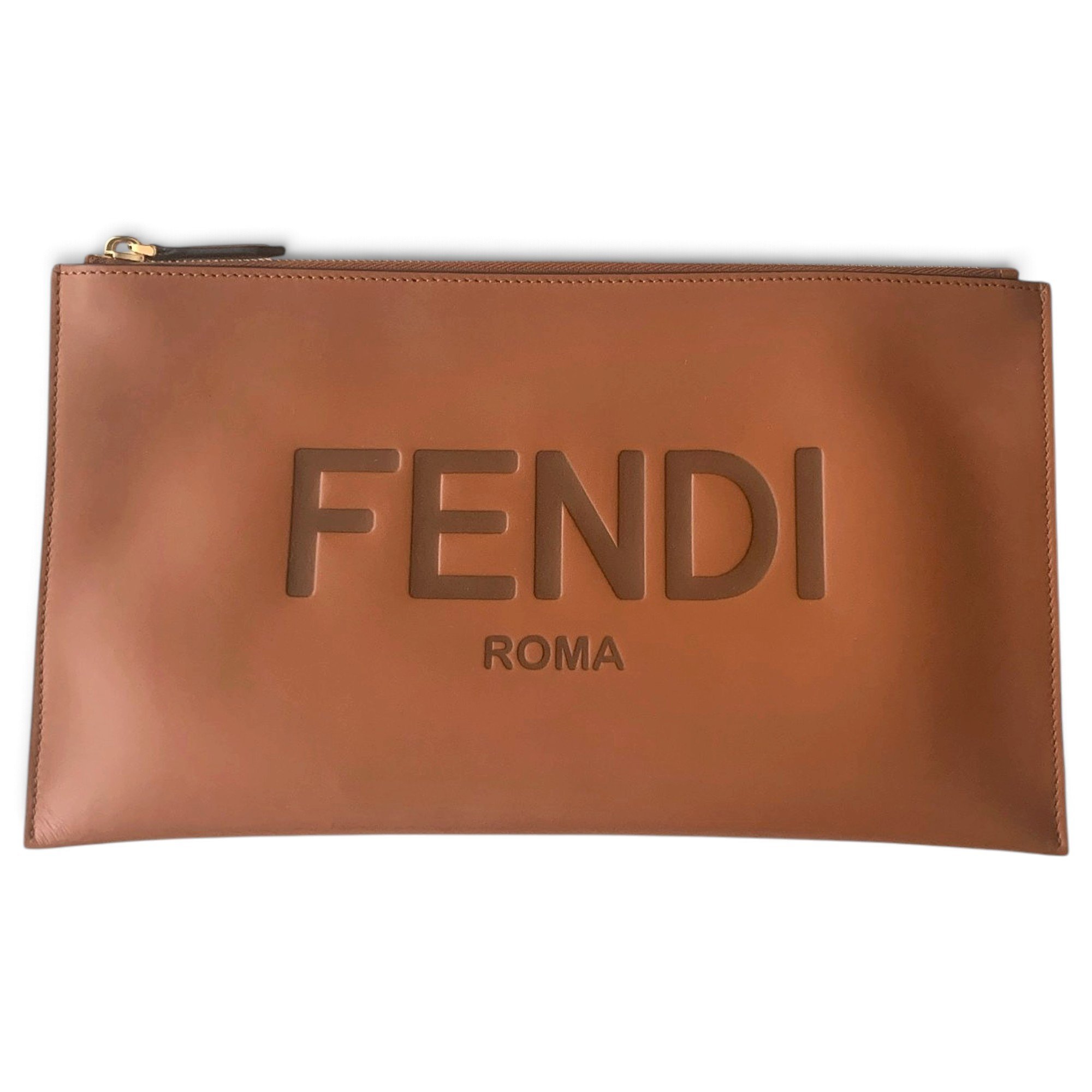 Leather clutch bag