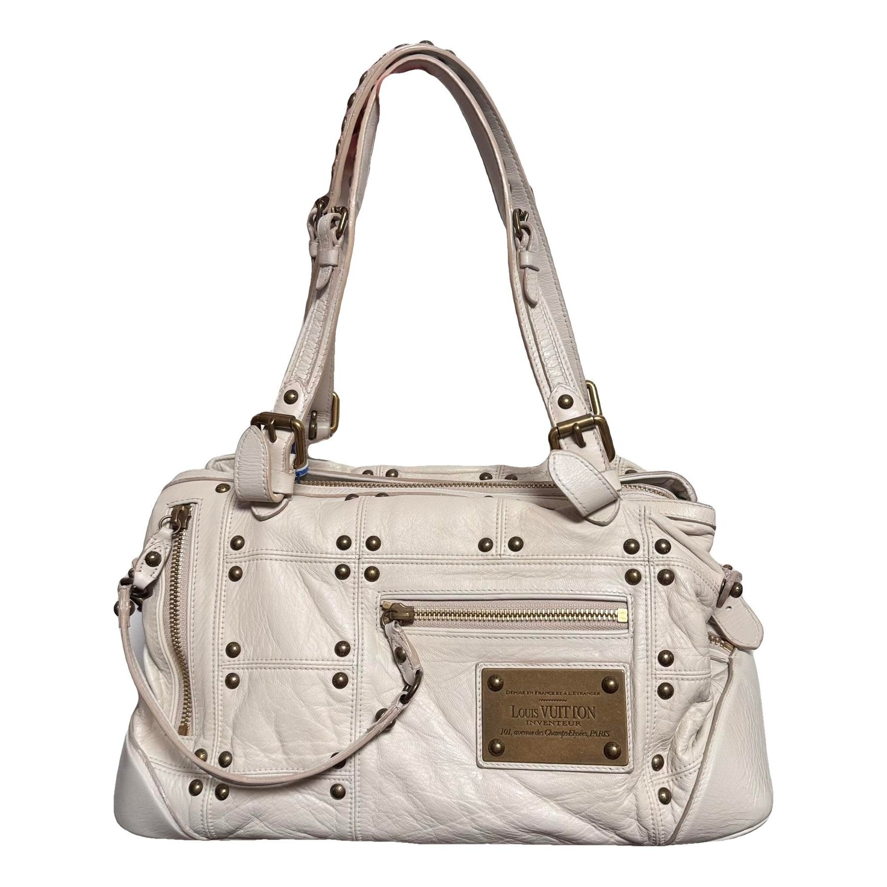 Rivets leather handbag