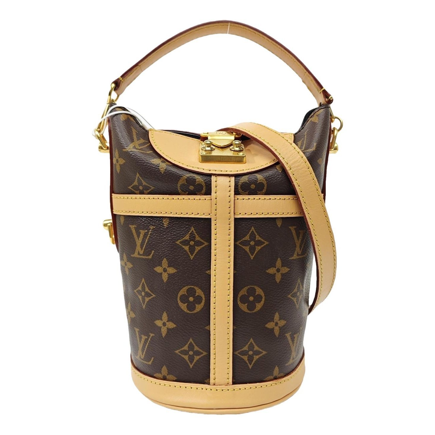 Duffle leather handbag