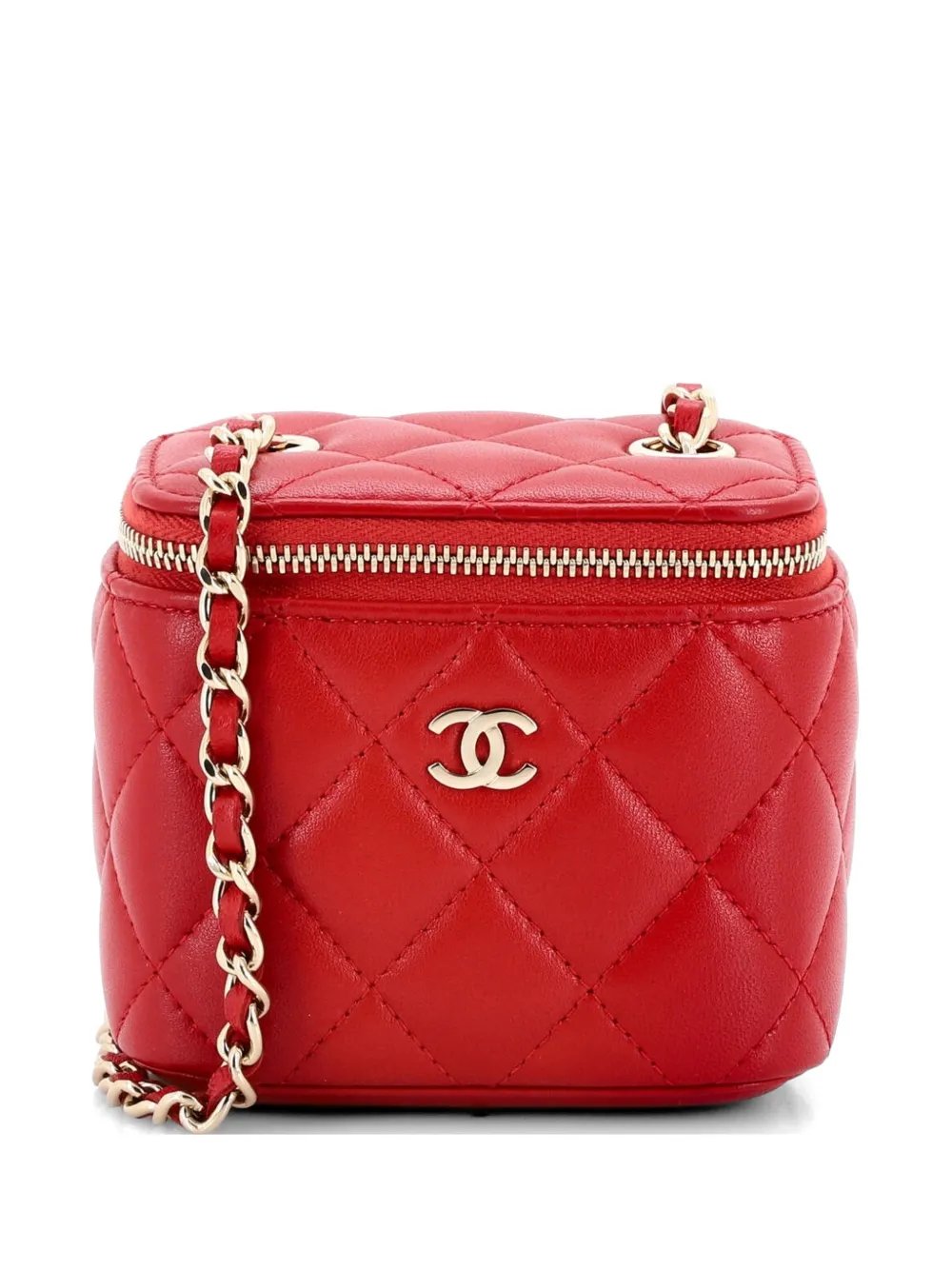 Classic Vanity Case with Chain Quilted Lambskin Mini crossbody bag