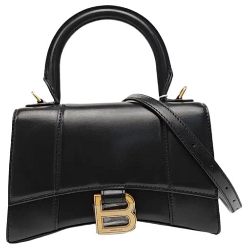 Hourglass leather handbag