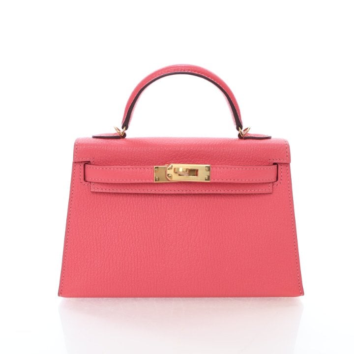 Hermes Rose Azalee Chevre Mysore Mini Kelly 20