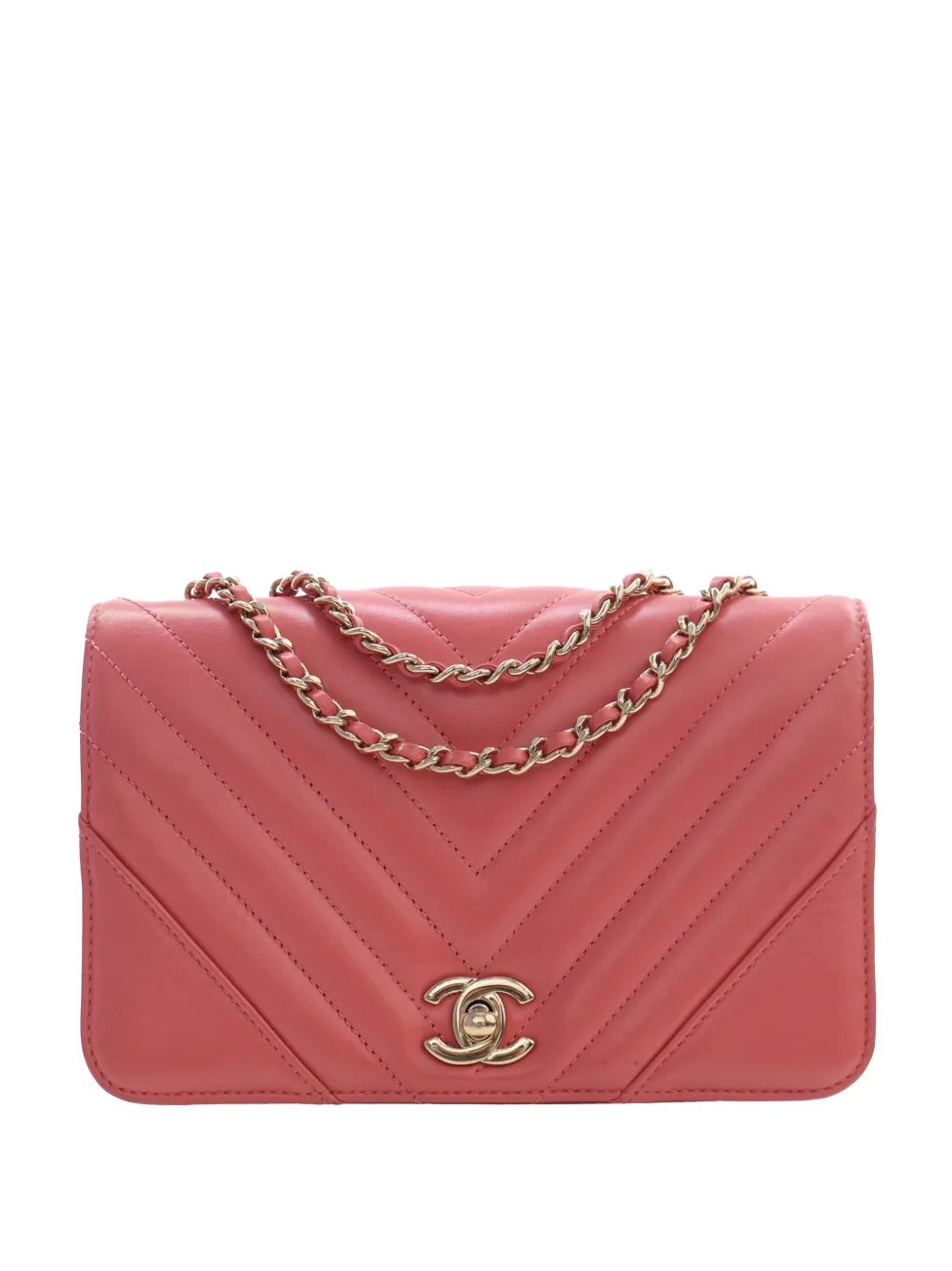 2019 Mini Chevron Calfskin Statement Flap crossbody bag