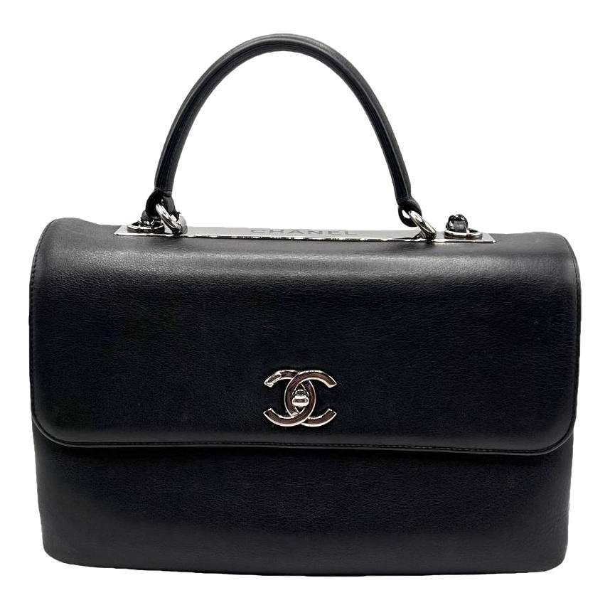 Trendy CC Top Handle leather handbag