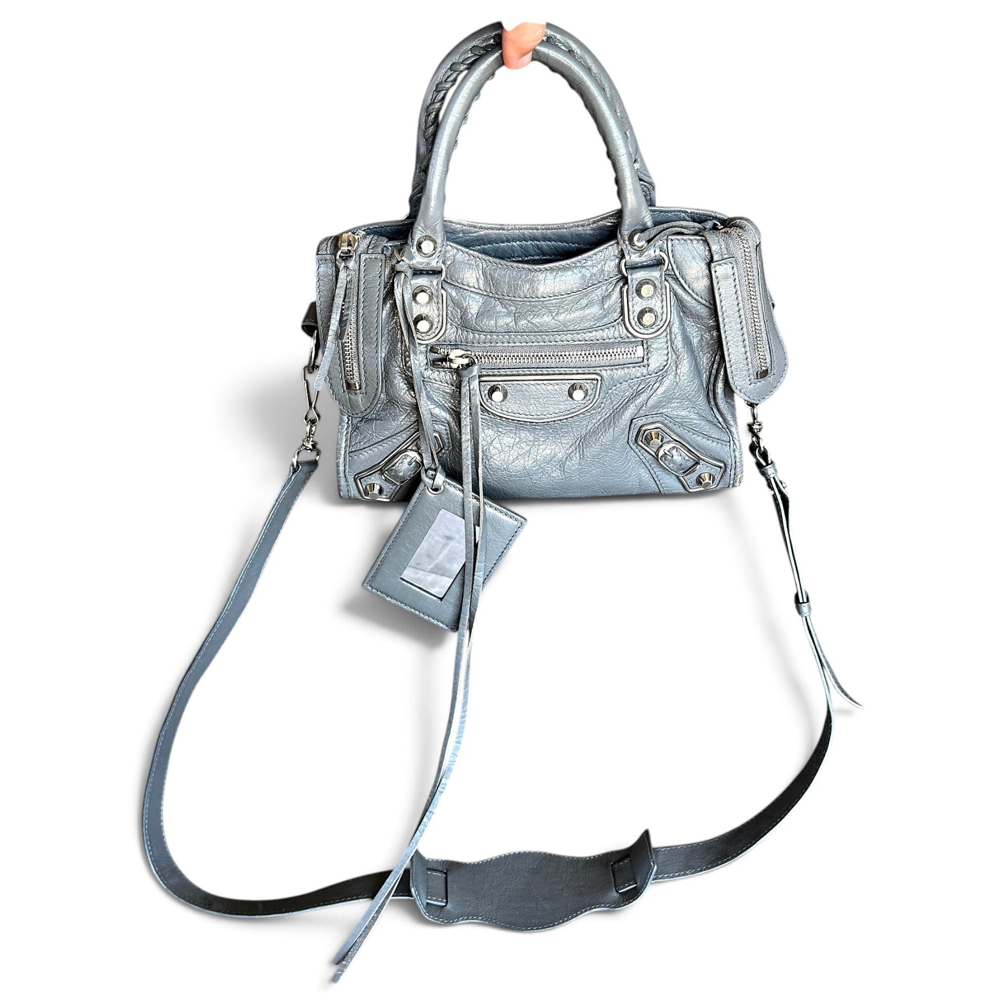 Classic Metalic leather handbag