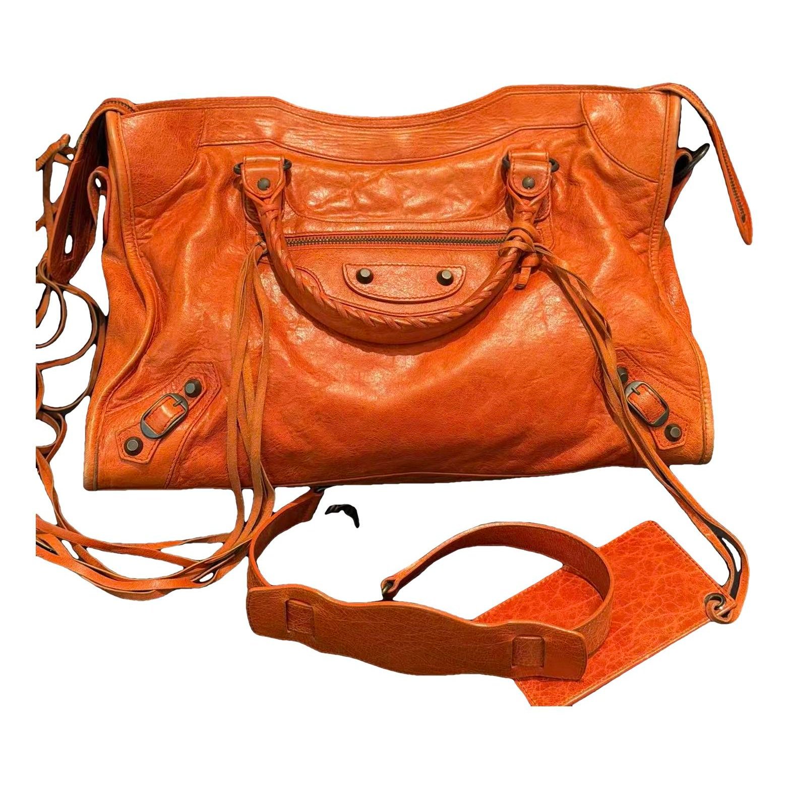 City leather handbag