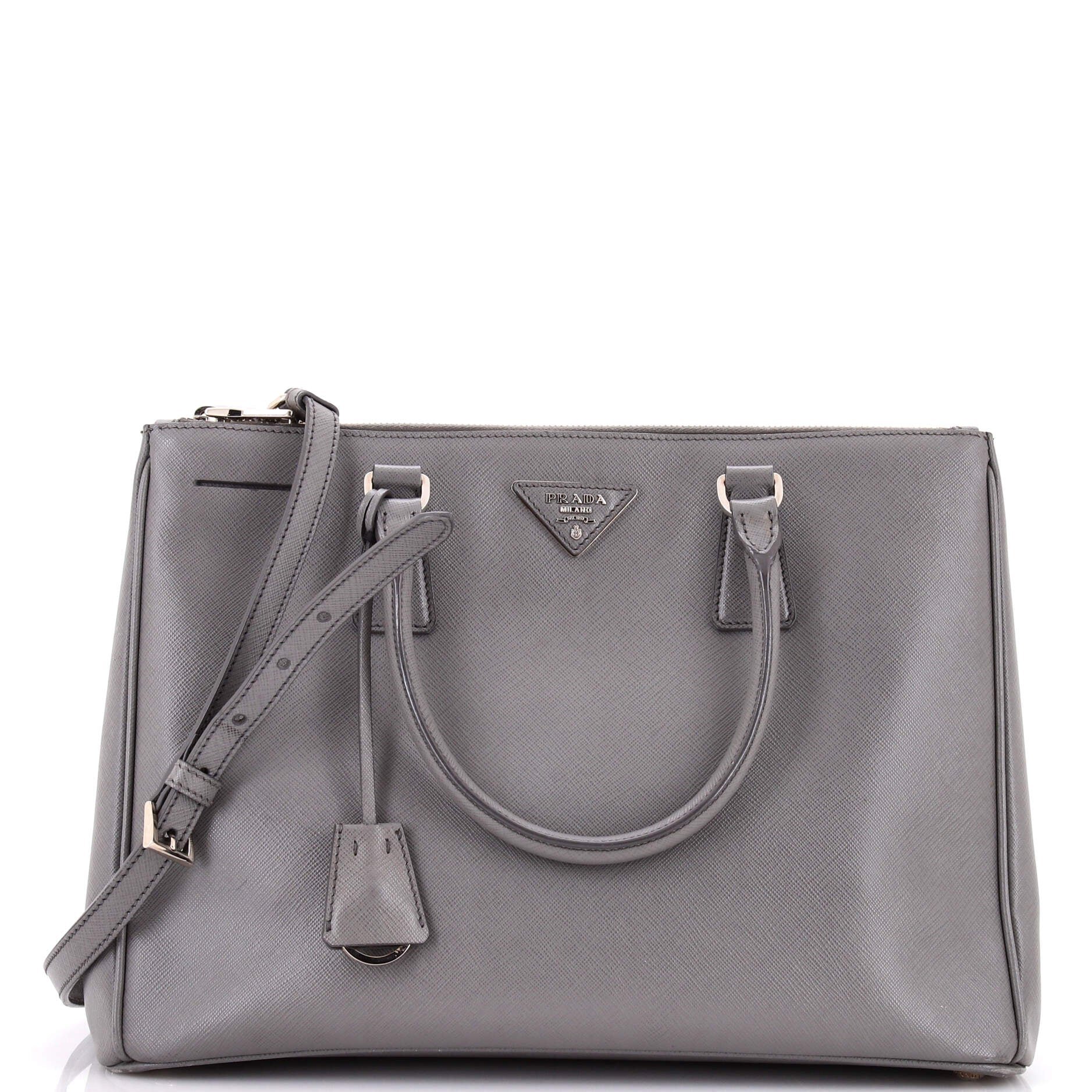 Double Zip Lux Tote Saffiano Leather Medium
