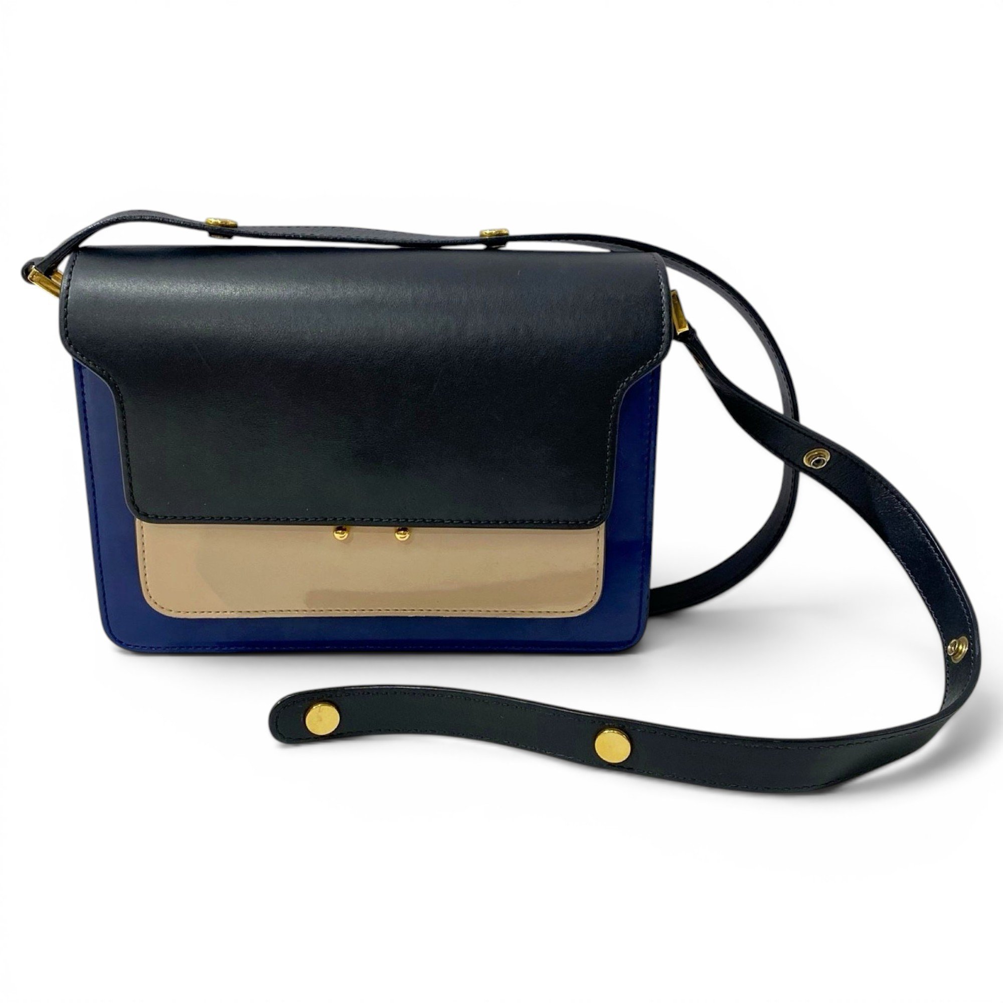 Trunk leather handbag
