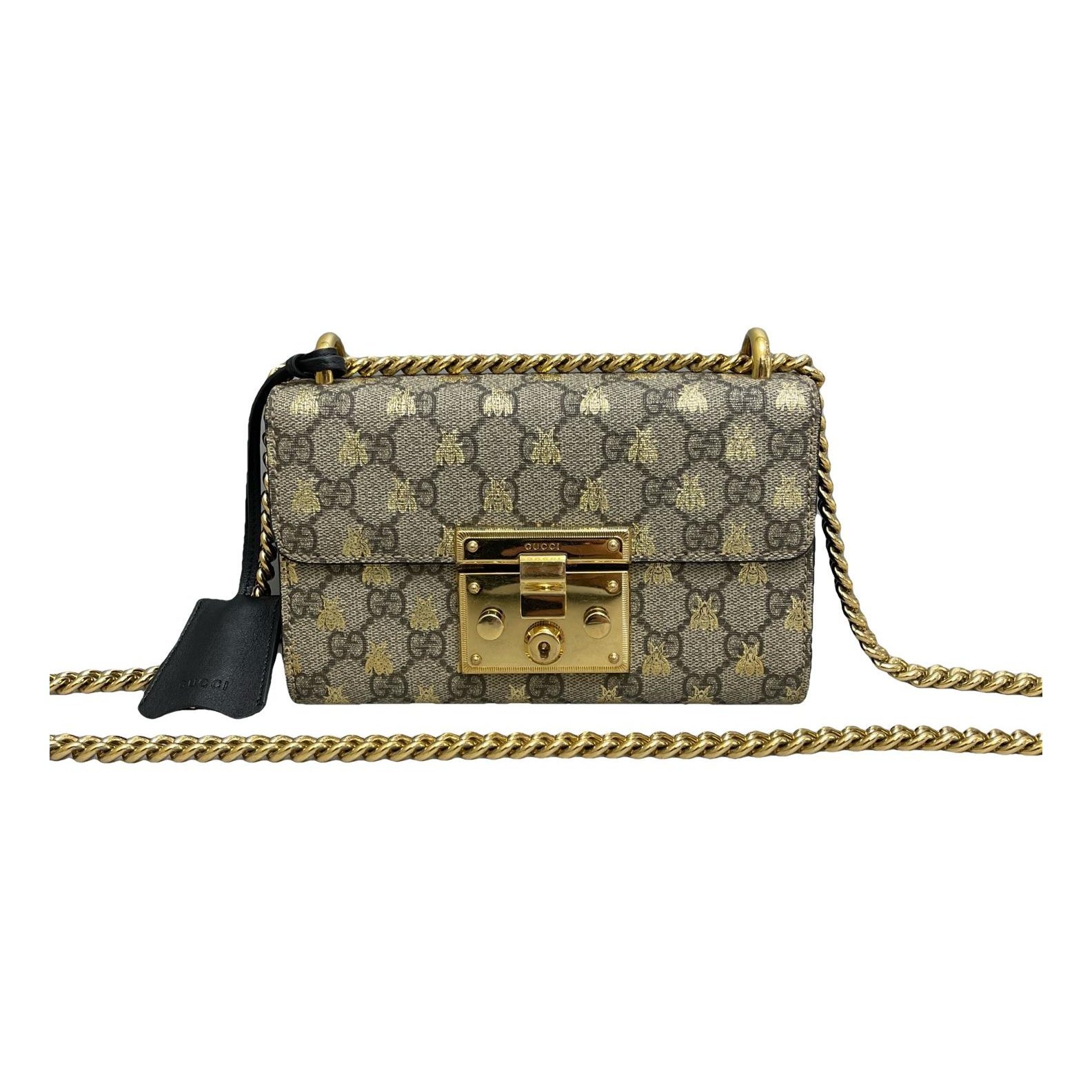 Padlock leather handbag