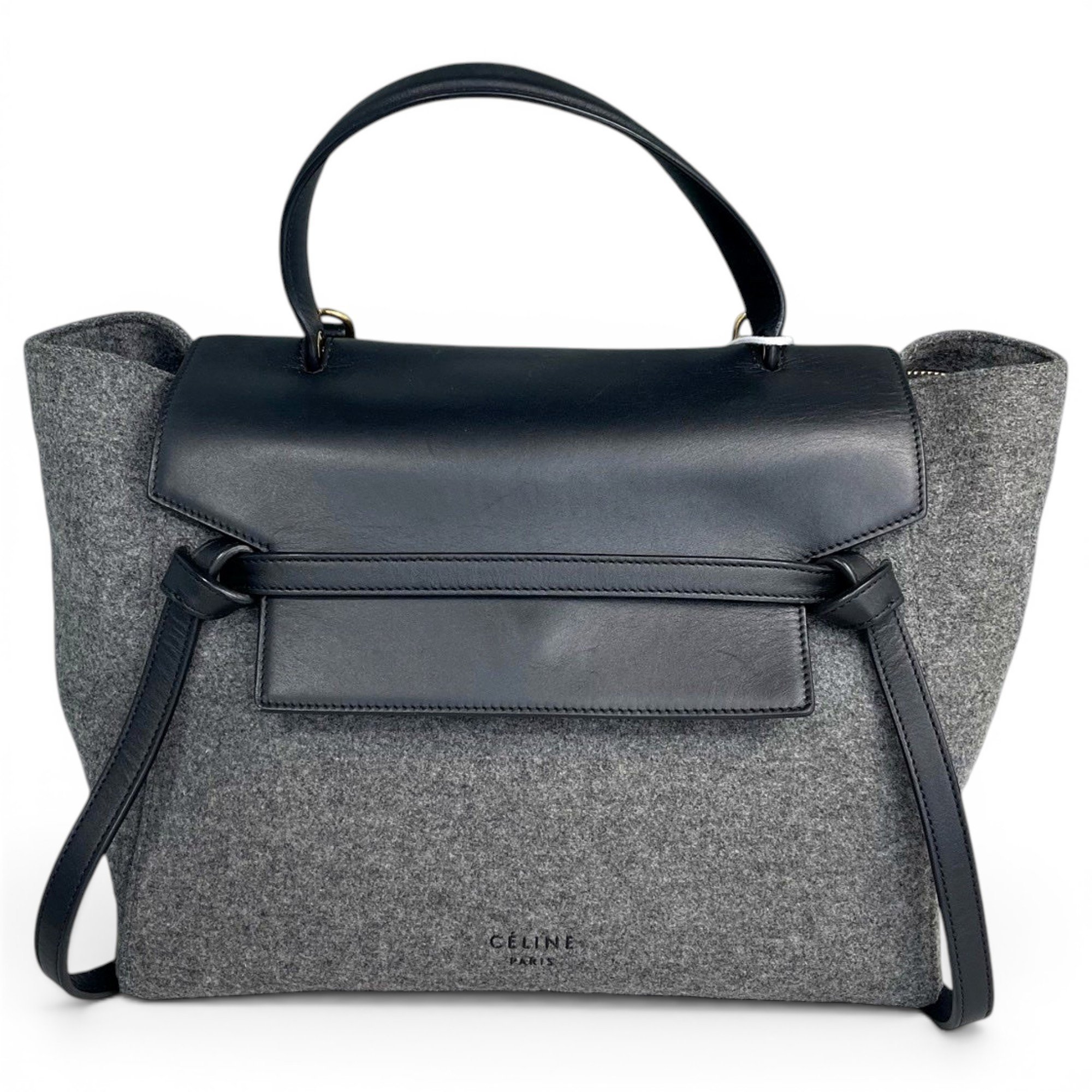Belt wool handbag