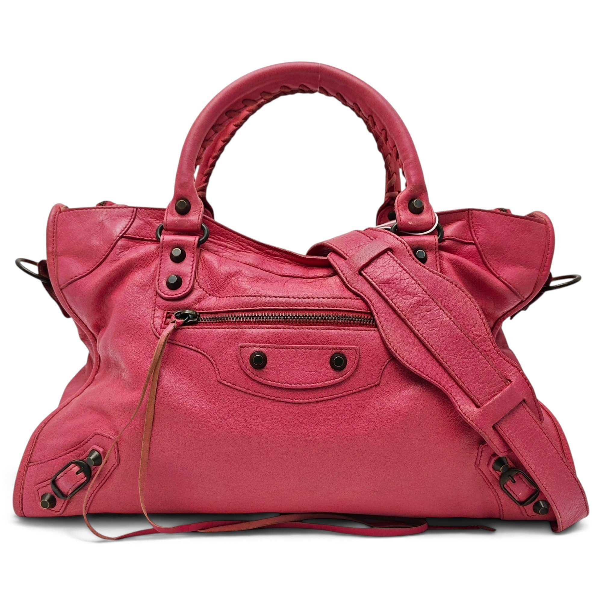 City leather handbag