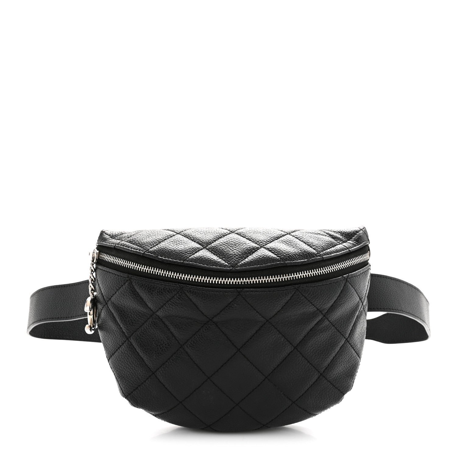 Chanel Grained Calfskin Quilted Waist Belt Bag Black