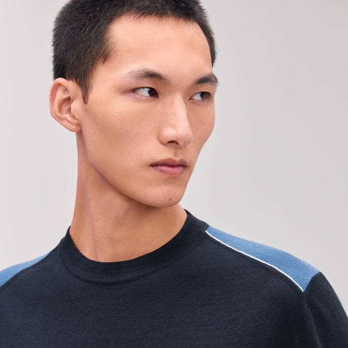 마린 “coutures Inversees Sport” 크루넥 스웨터