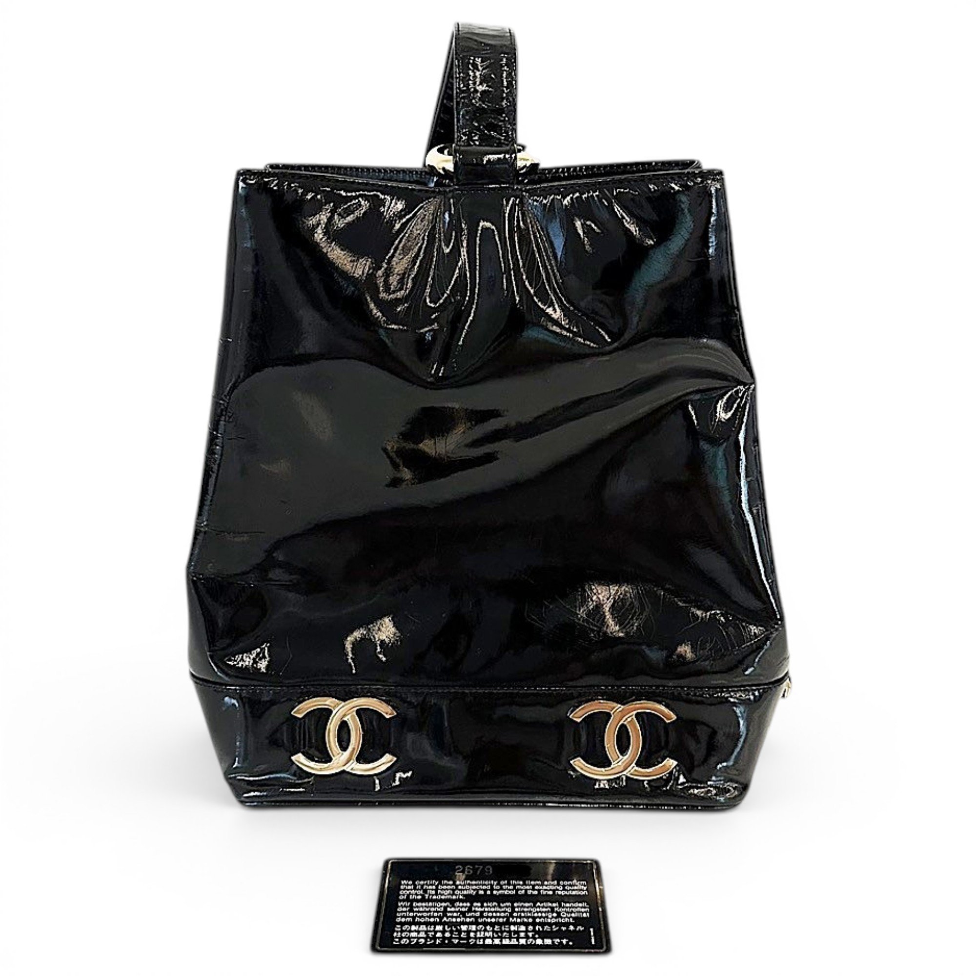 Patent leather handbag
