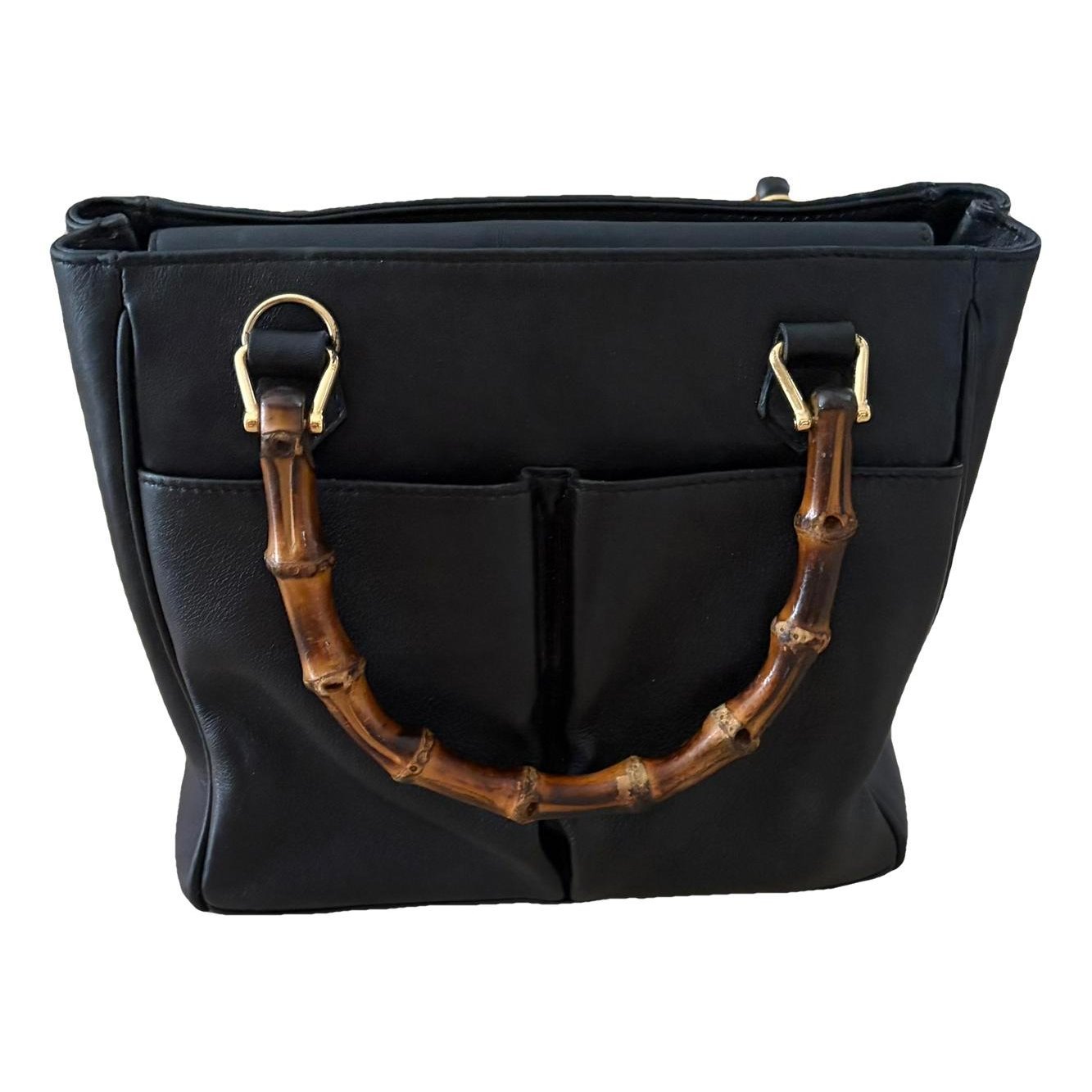 Bamboo leather crossbody bag