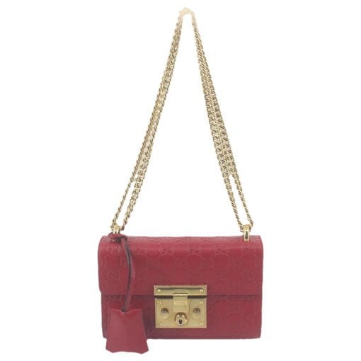 Padlock leather handbag