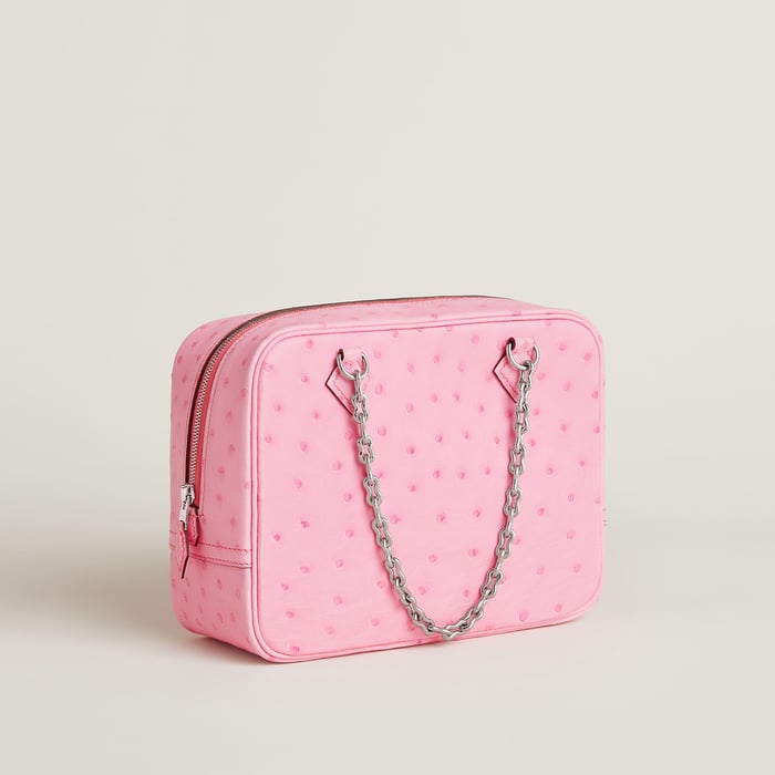 Rose Bubblegum Plume Chaine Mini Bag