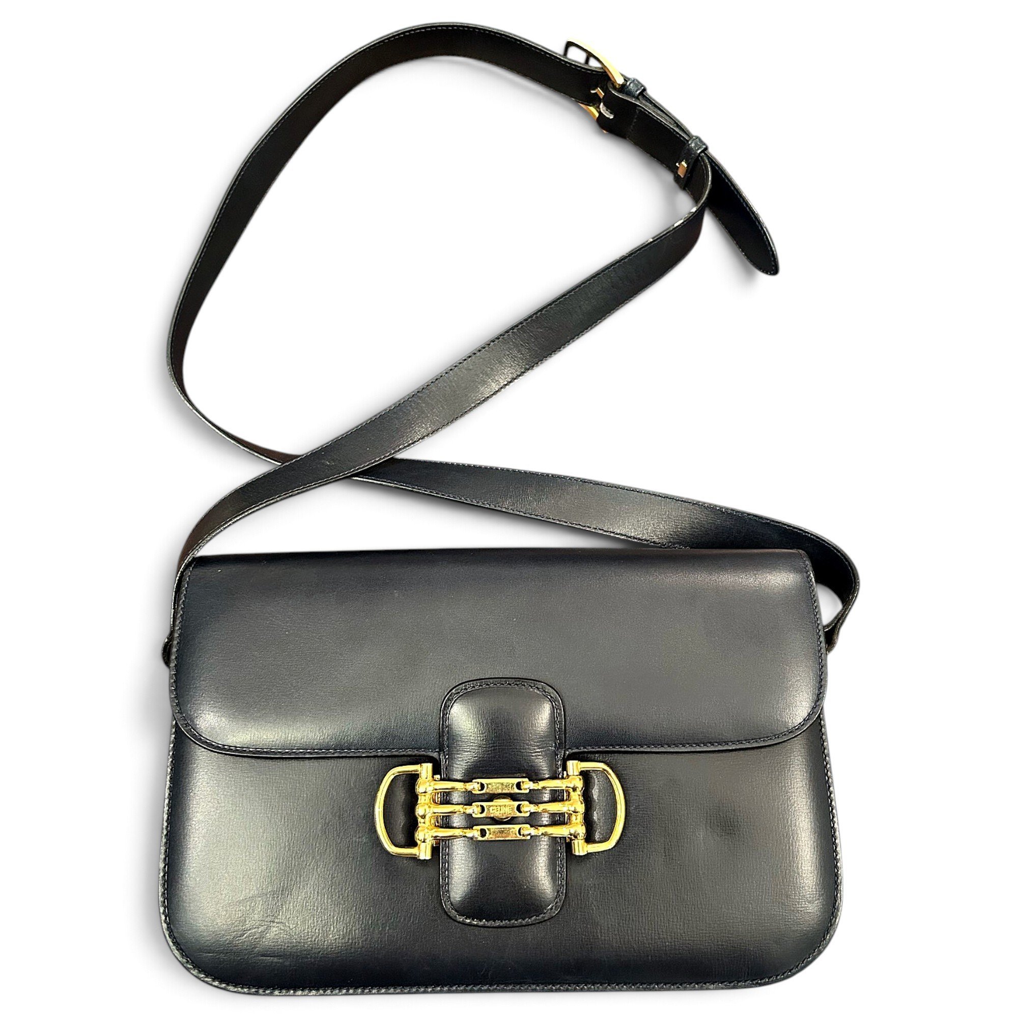 Celine Clasp box leather handbag