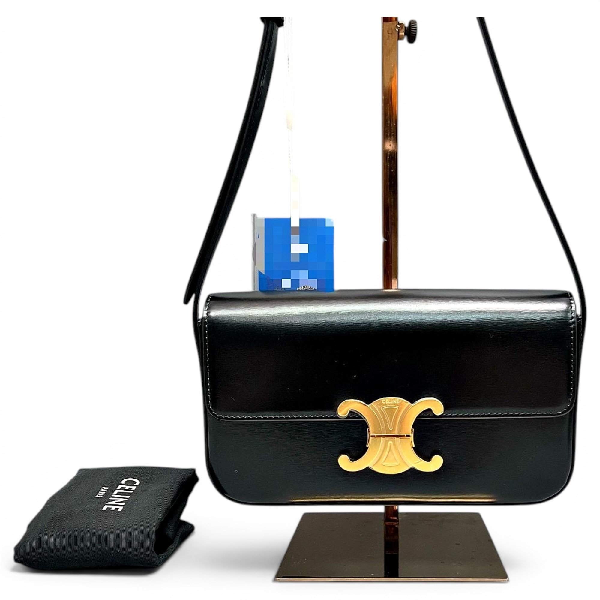 Triomphe chain leather handbag