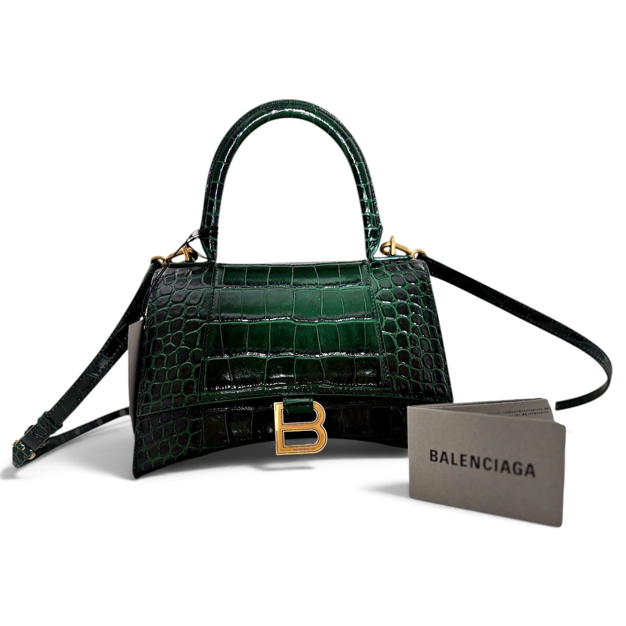 Hourglass leather handbag