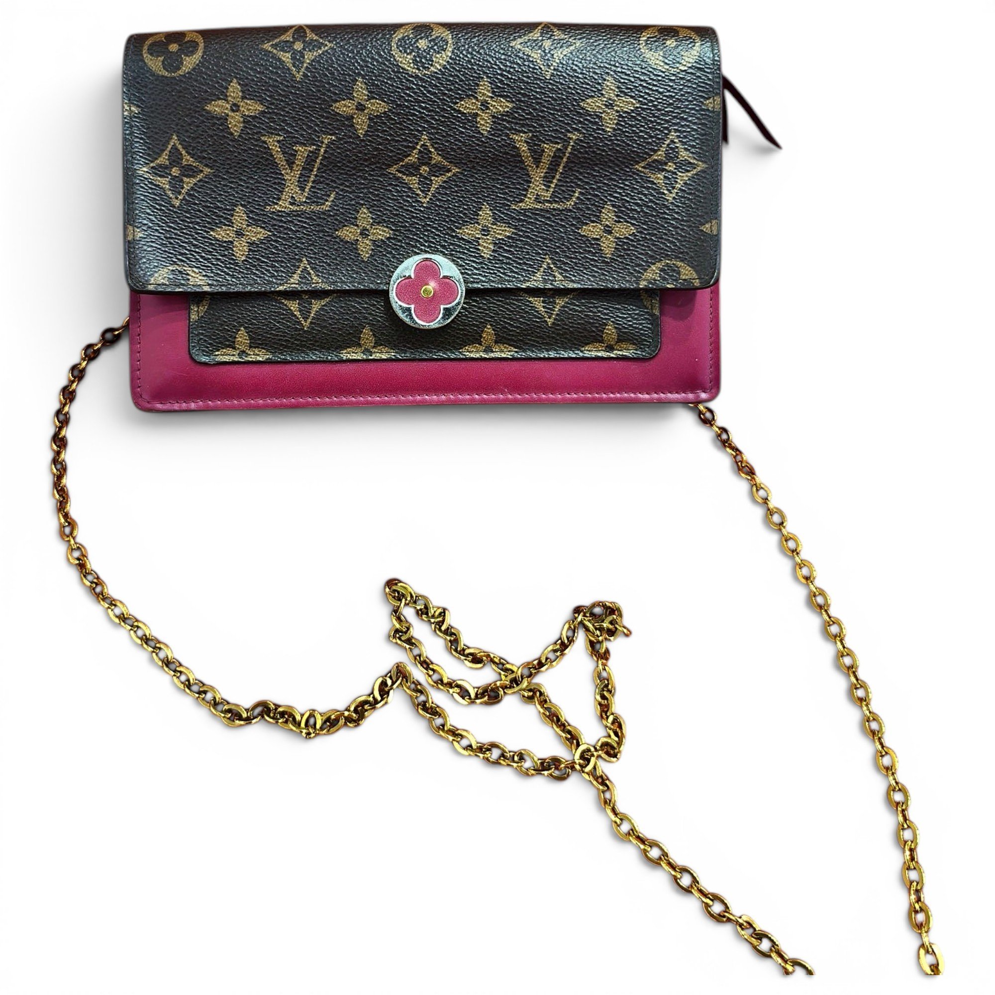Flore chain leather crossbody bag