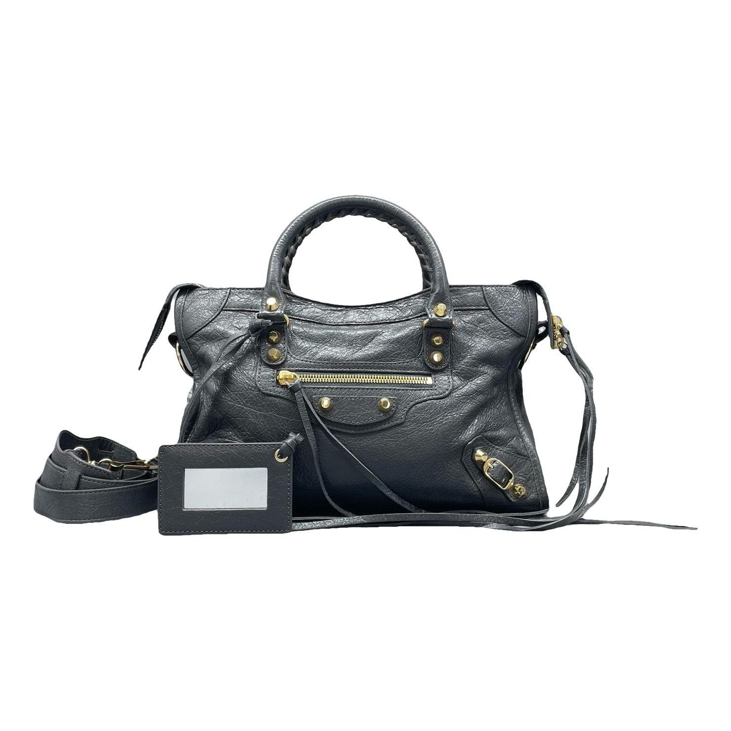 City leather handbag