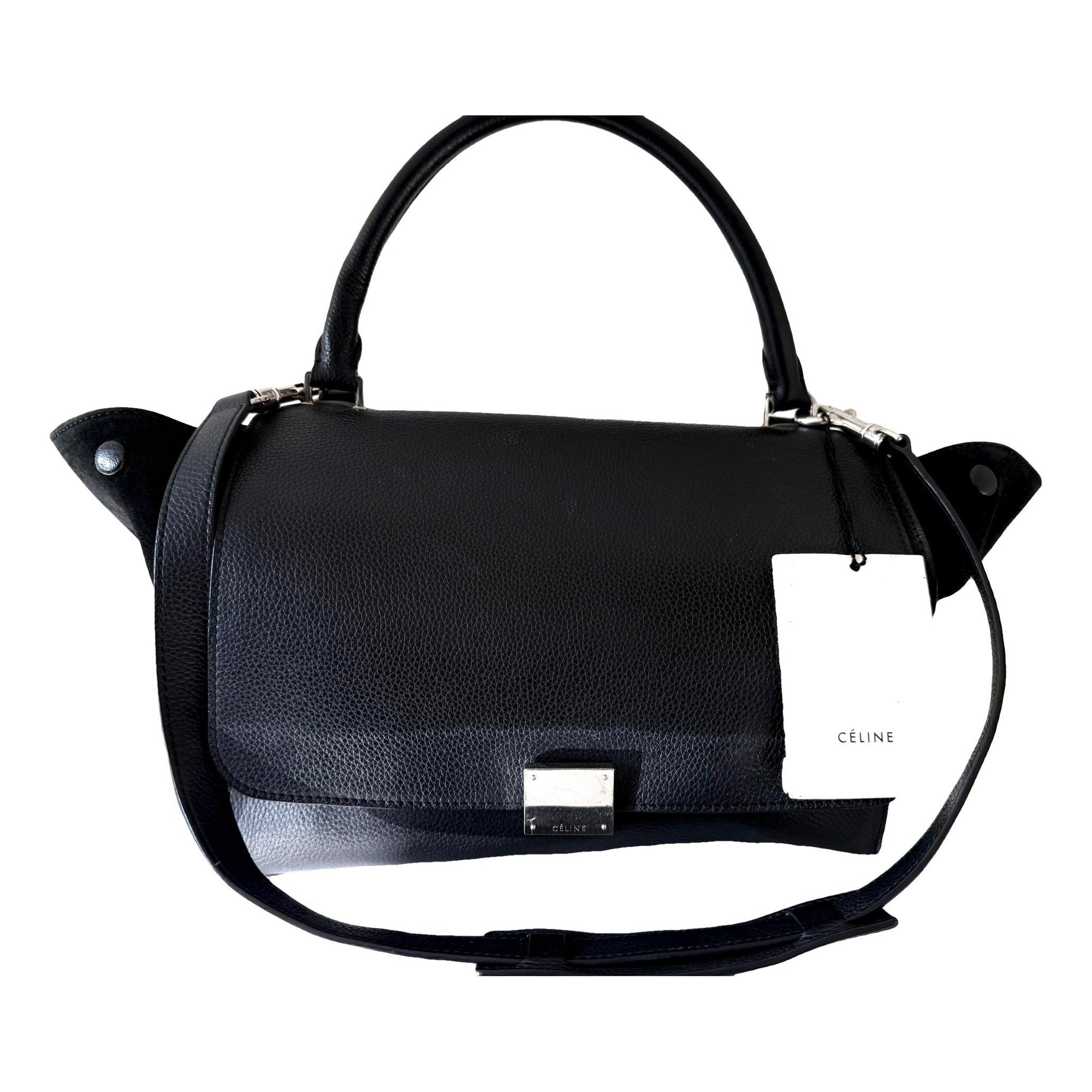 Trapèze leather handbag