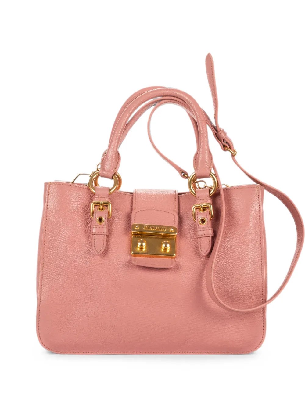Madras push-lock tote bag