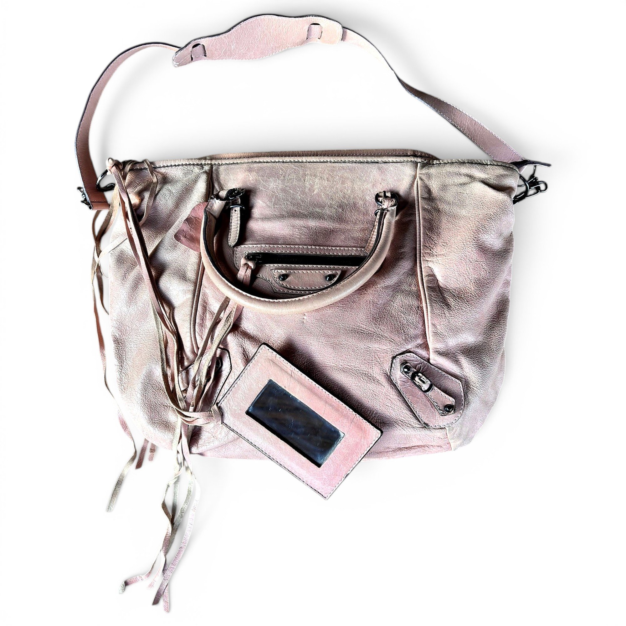 City leather handbag