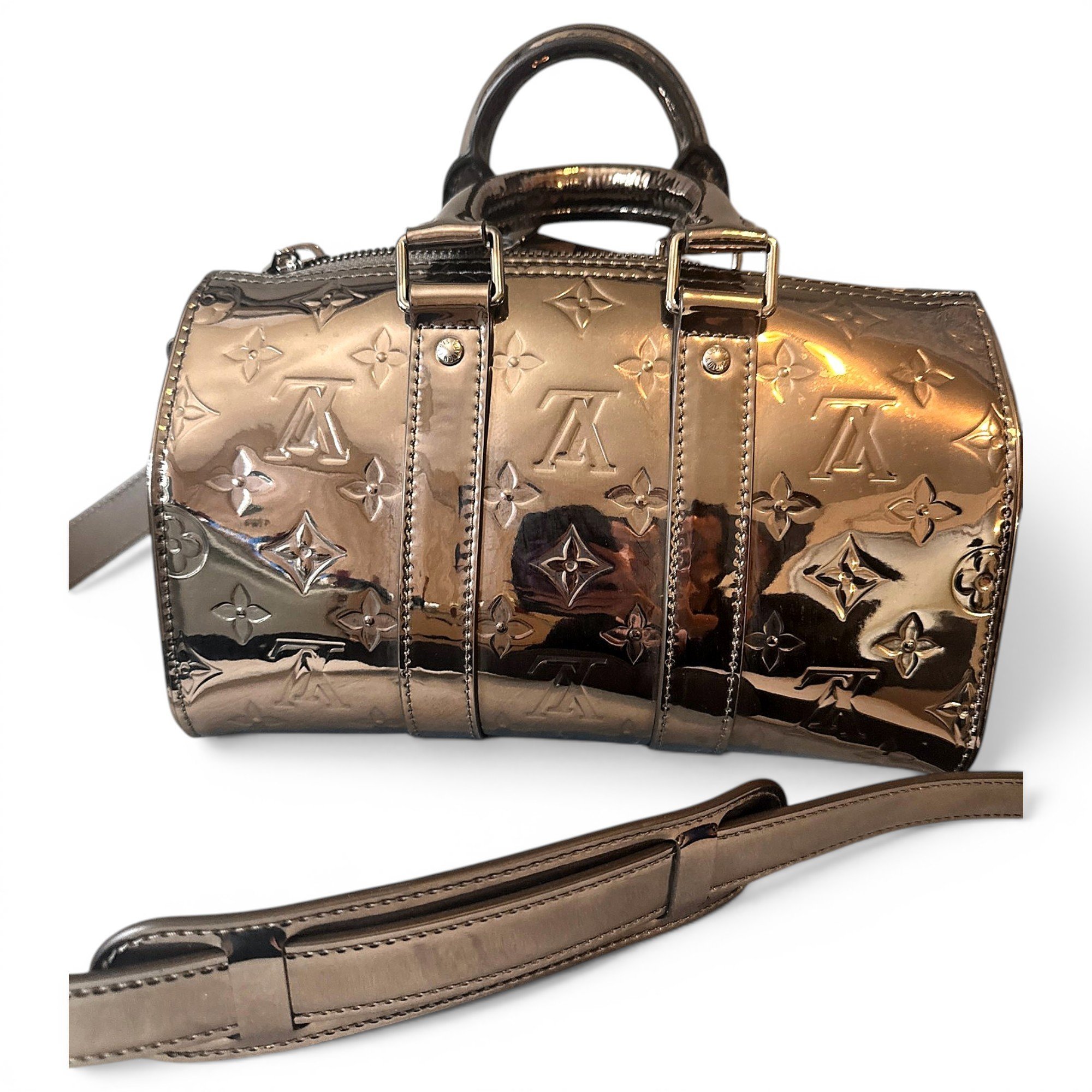 Patent leather bowling bag