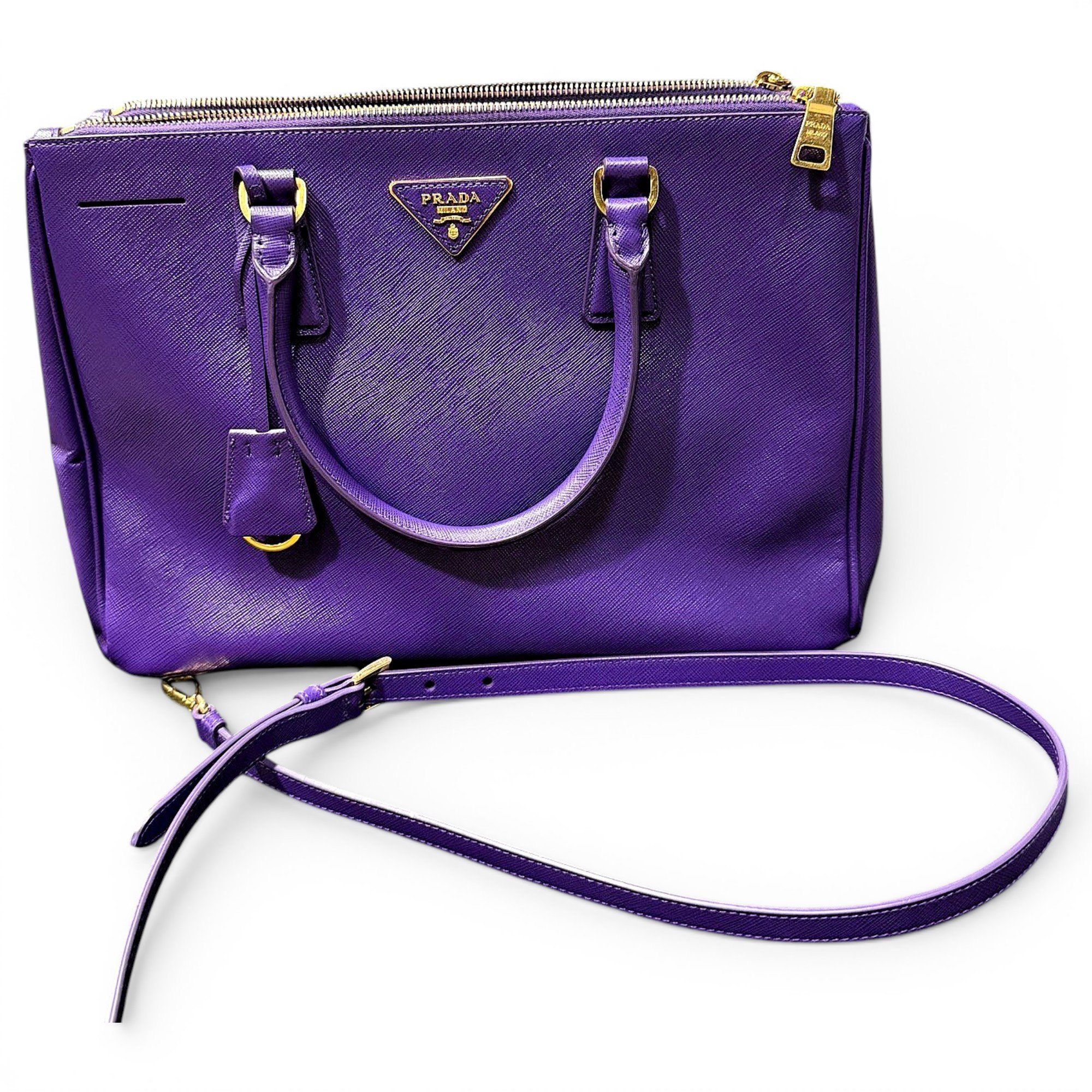 Double leather handbag