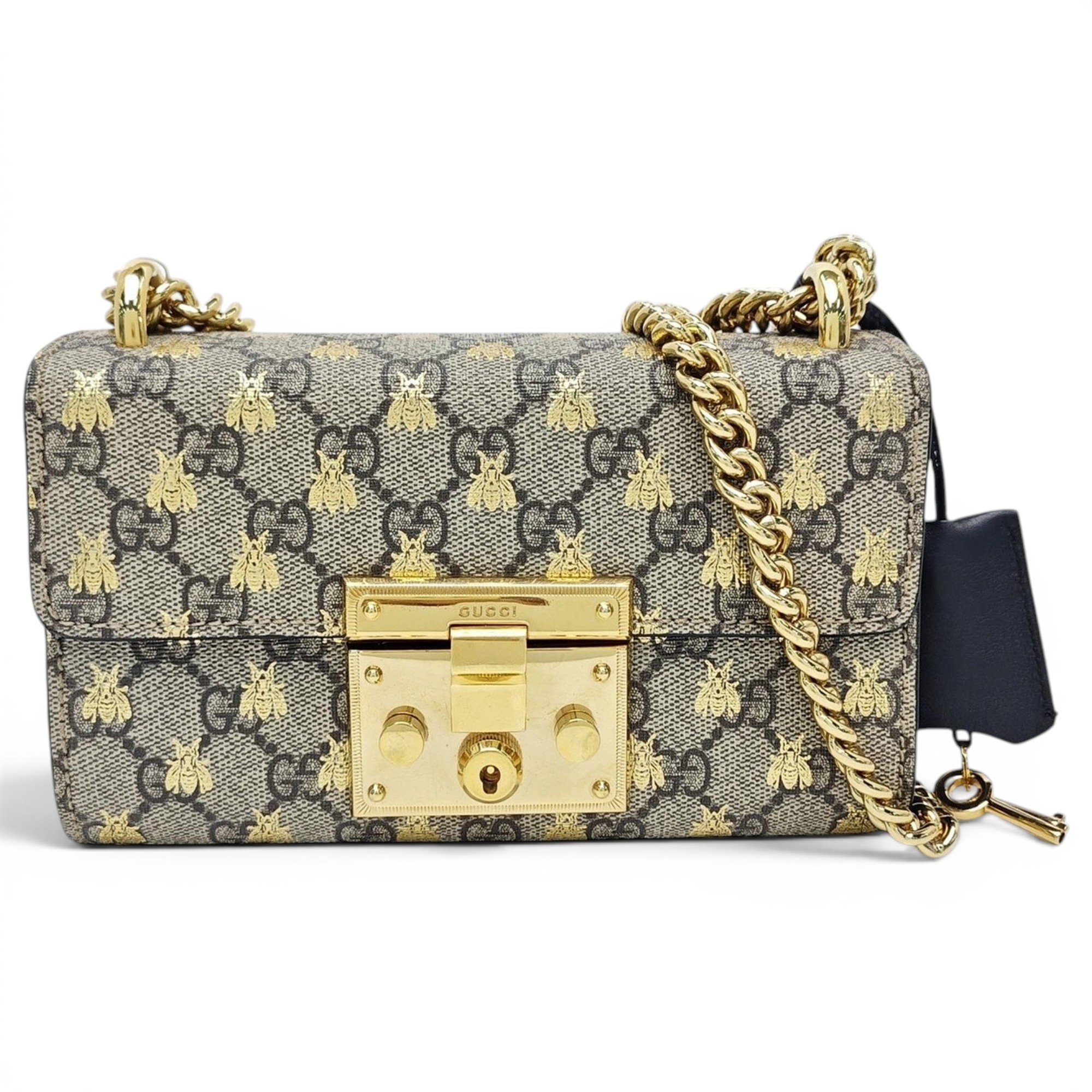 Padlock leather handbag