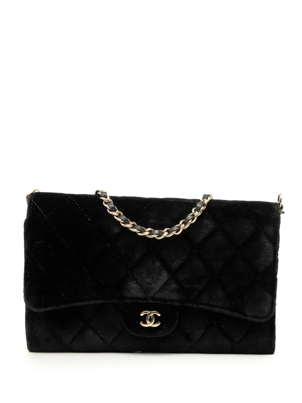 2015-2016 CC Quilted Velvet Wallet on Removable Chain shoulder bag