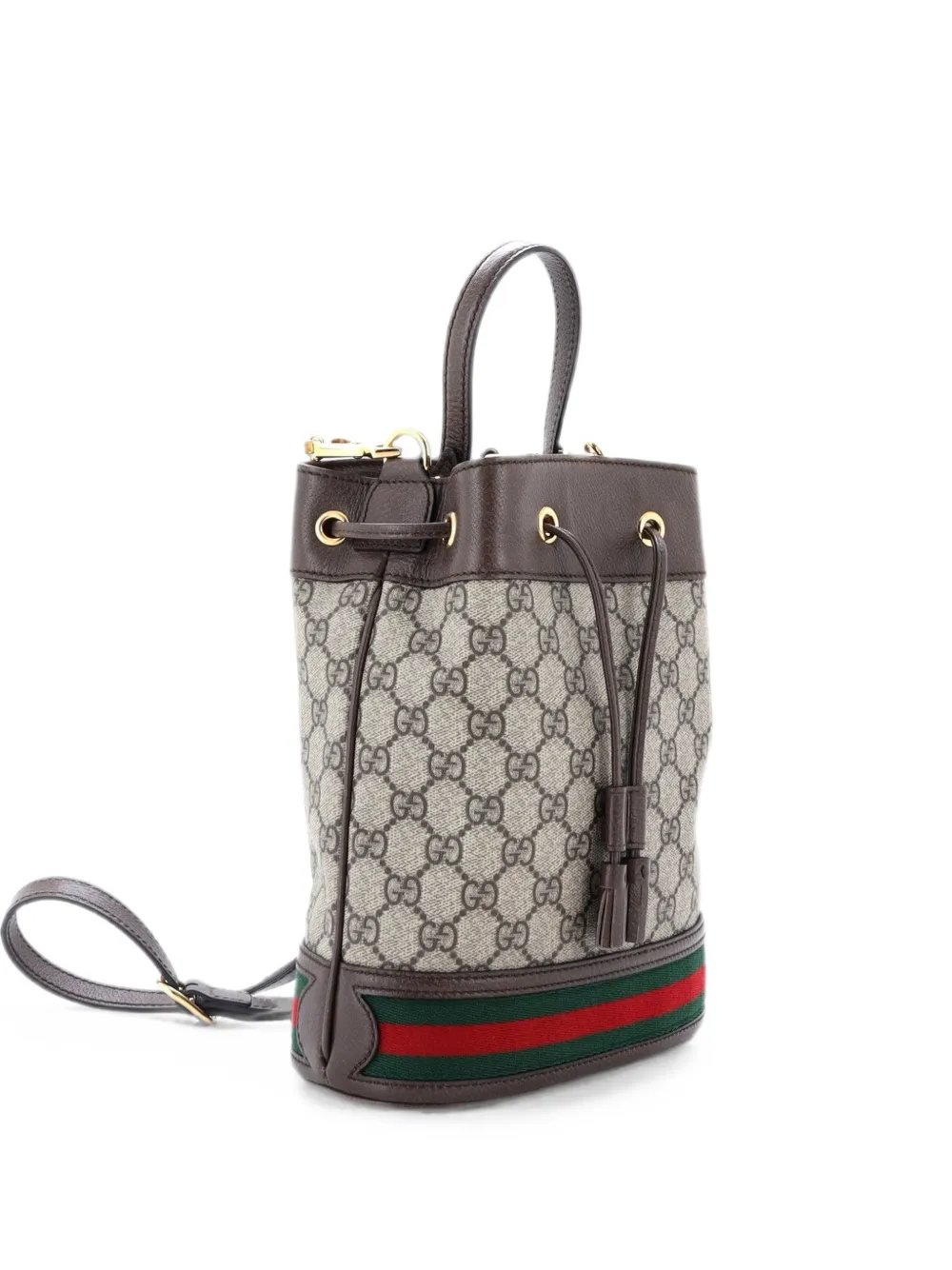 Ophidia GG Coated Canvas Small bucket bag