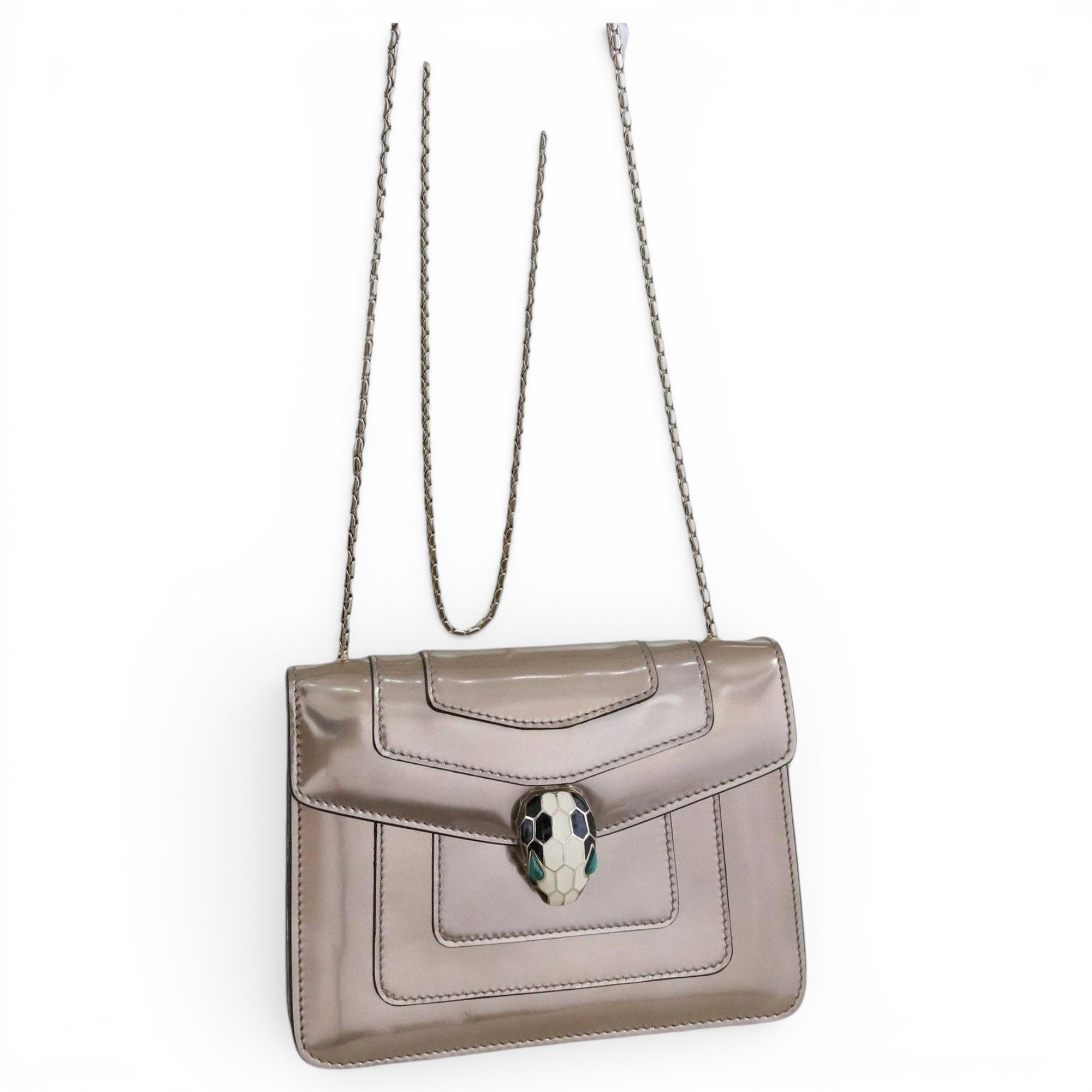 Serpenti patent leather handbag