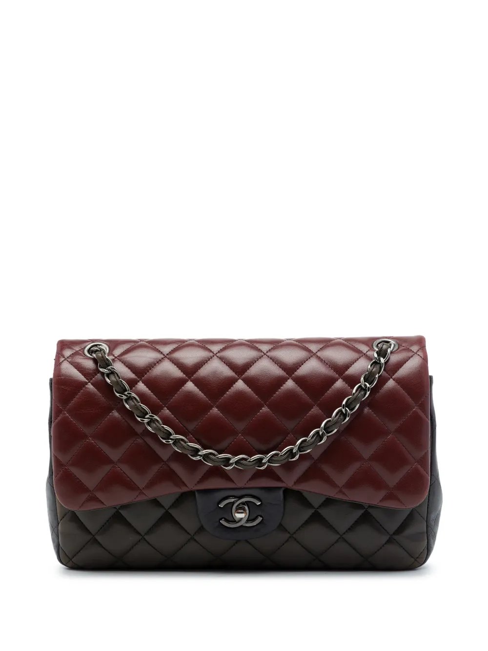 2013-2014 Jumbo Classic Tricolor Lambskin Double Flap shoulder bag