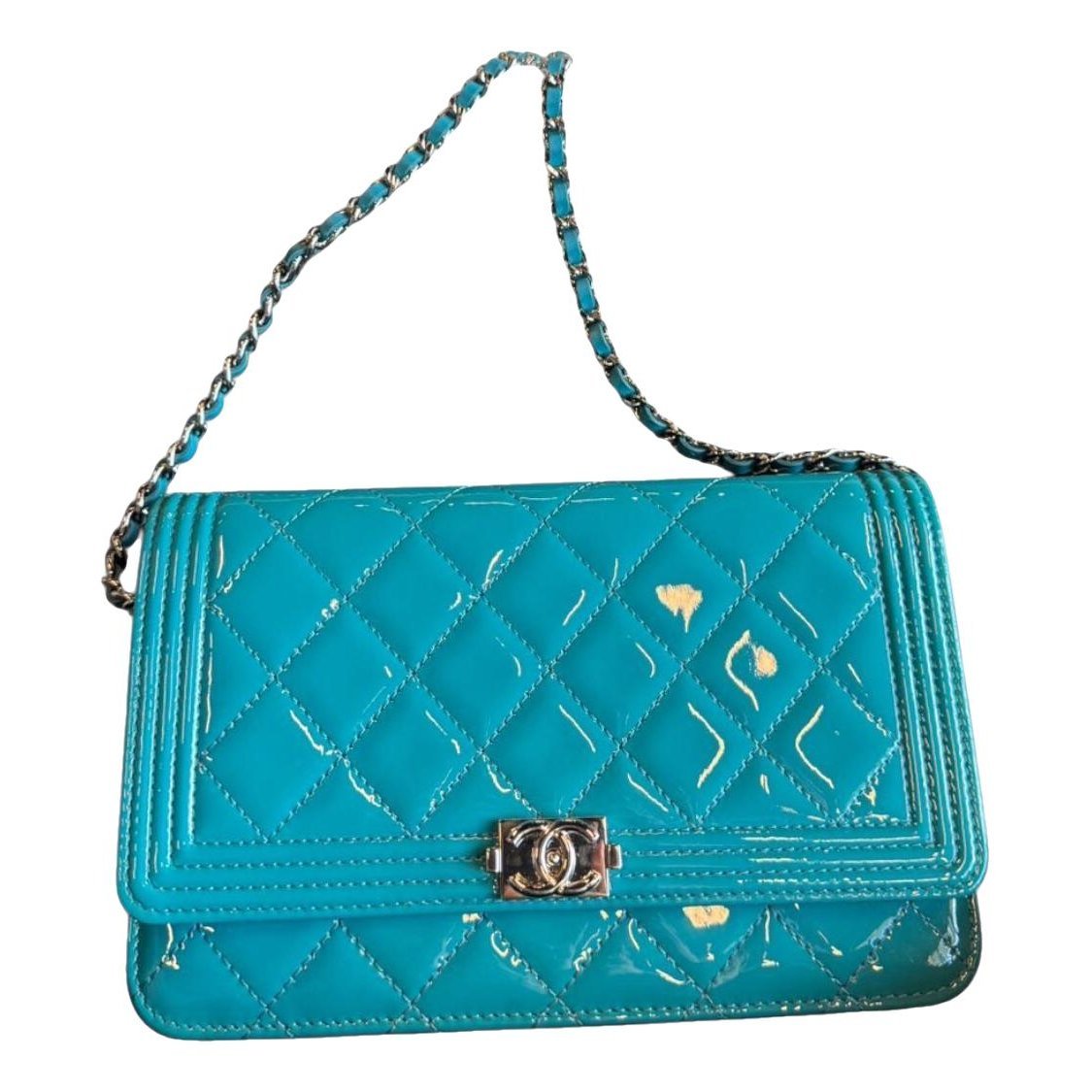 Wallet On Chain 2.55 patent leather crossbody bag