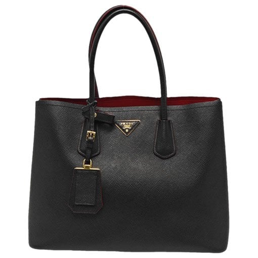 Double leather handbag