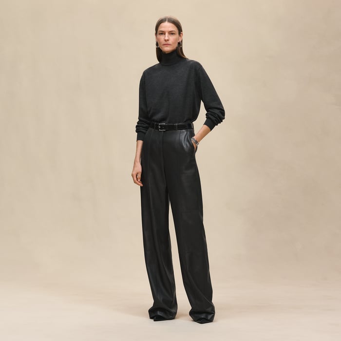 Gris Volcanique Cashmere Long-sleeve Sweater