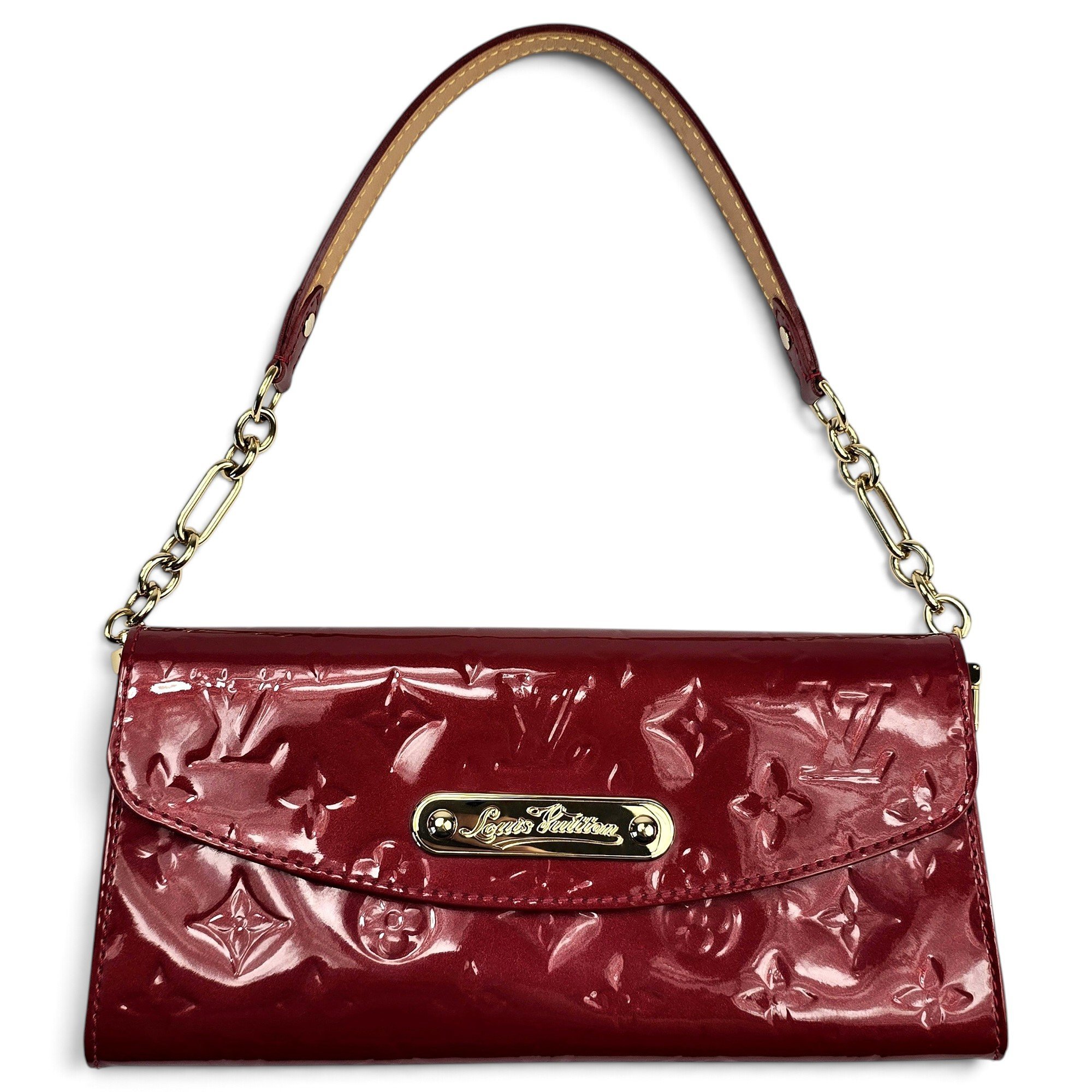 Sunset Boulevard patent leather clutch bag