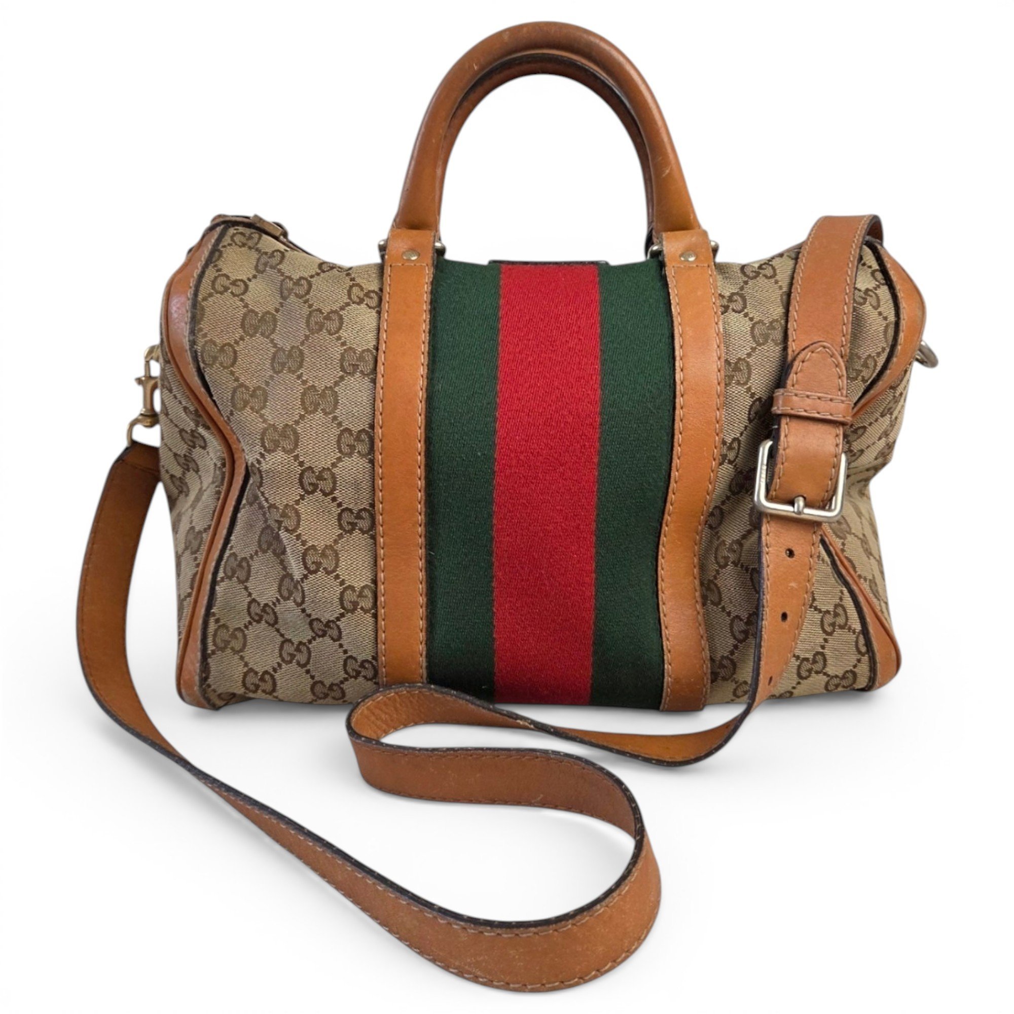Boston leather bowling bag