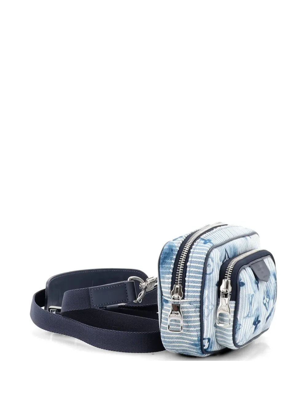 Outdoor Pouch Limited Edition Monogram Watercolor Stripes Denim crossbody bag
