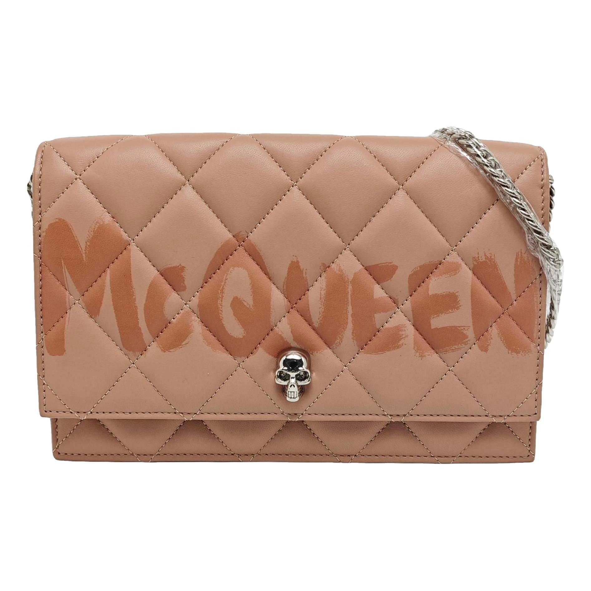 Skull leather crossbody bag