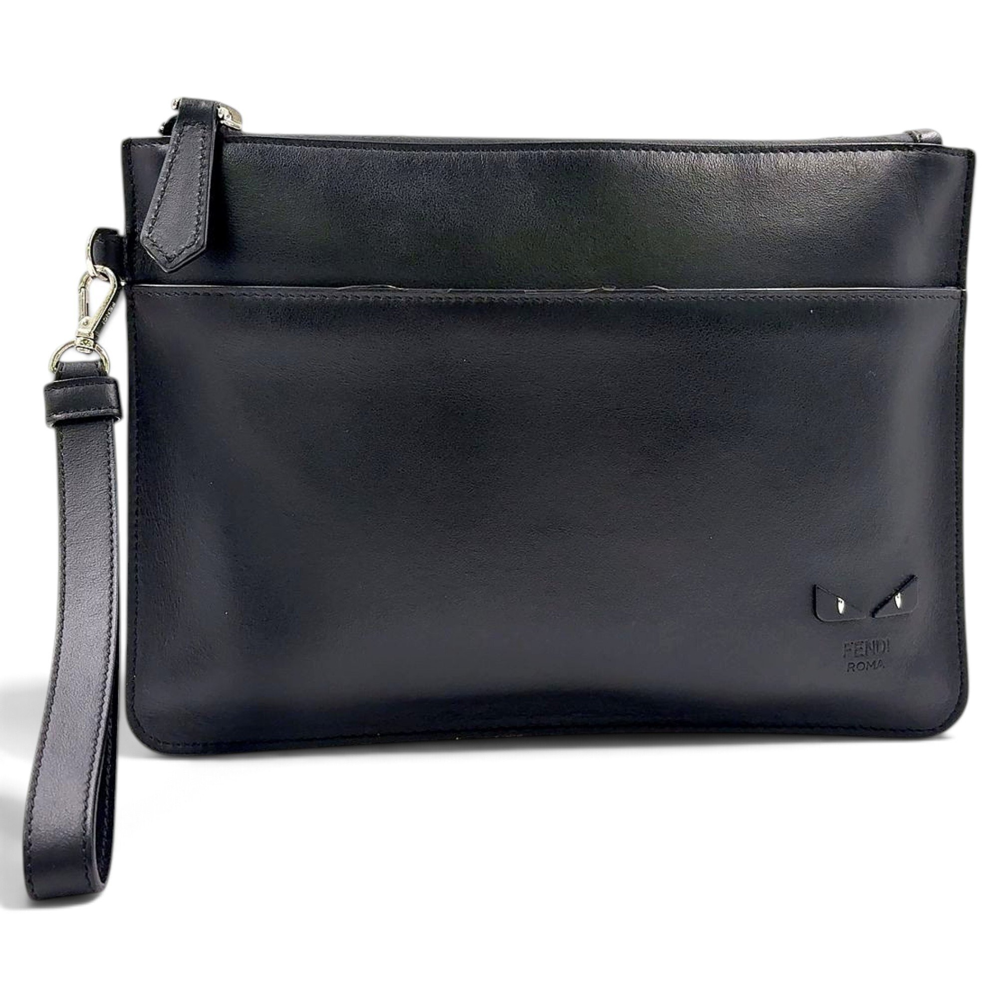 Leather clutch bag
